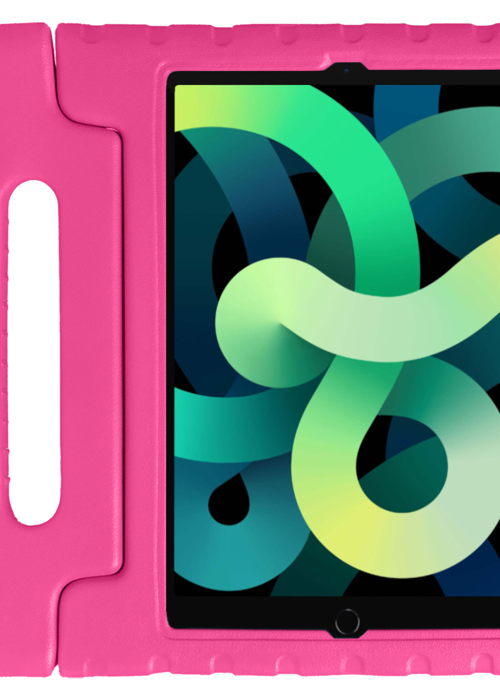 LUQ Hoes Geschikt voor iPad Air 2022 Hoes Kinder Hoesje Kids Case Kinderhoes Shockproof - Hoesje Geschikt voor iPad Air 5 2022 Hoesje Kidscase - Roze