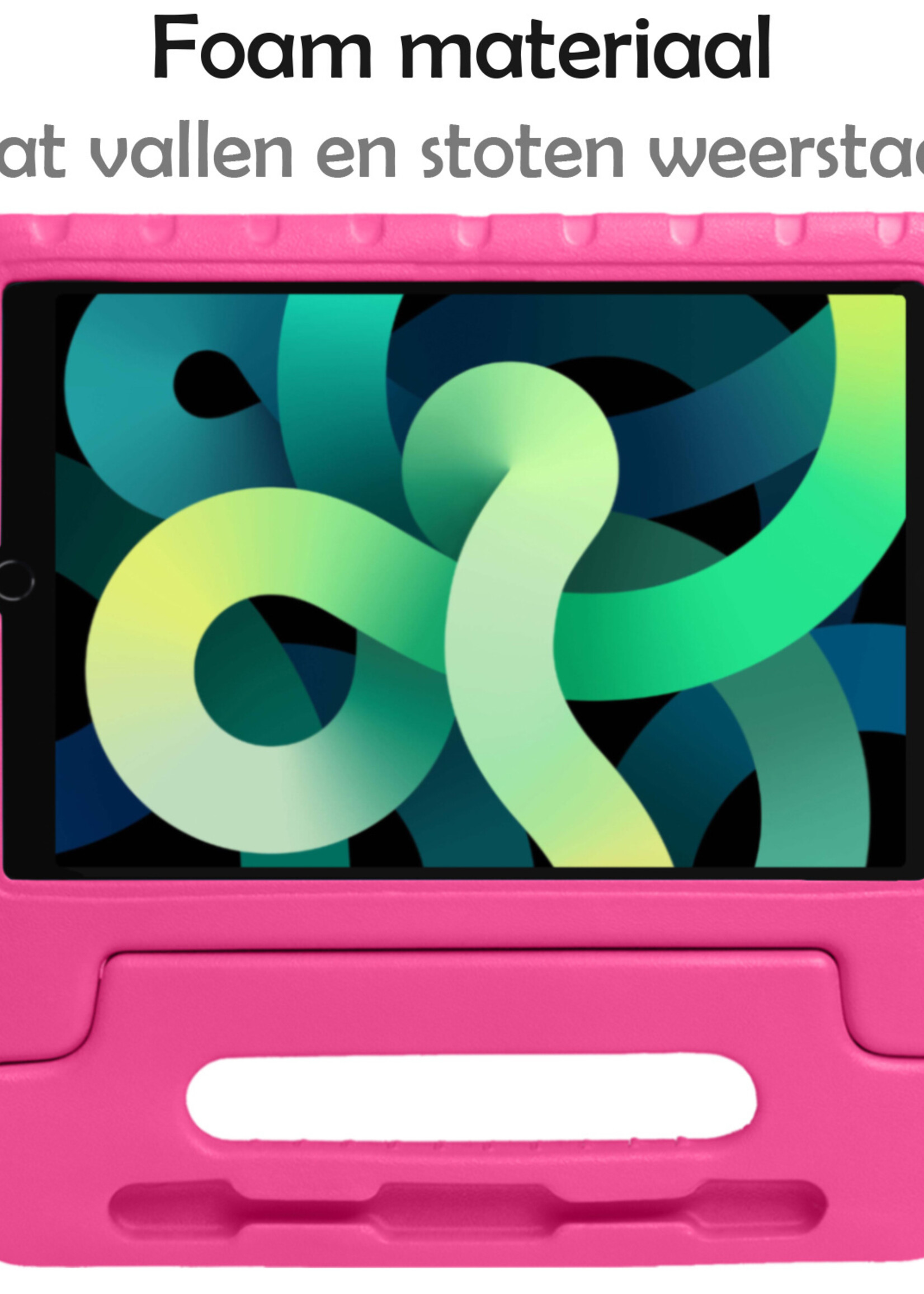 LUQ Hoes Geschikt voor iPad Air 2022 Hoes Kinder Hoesje Kids Case Kinderhoes Shockproof - Hoesje Geschikt voor iPad Air 5 2022 Hoesje Kidscase - Roze