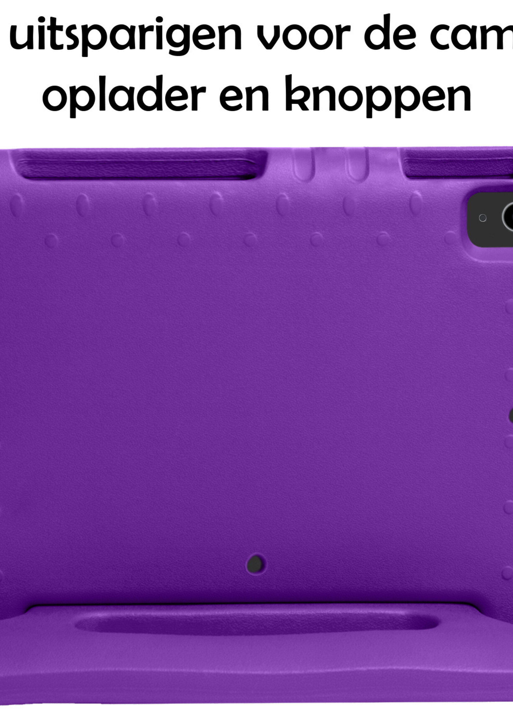 LUQ Hoes Geschikt voor iPad Air 2022 Hoes Kinder Hoesje Kids Case Kinderhoes Shockproof Met Screenprotector - Hoesje Geschikt voor iPad Air 5 2022 Hoesje Kidscase - Paars