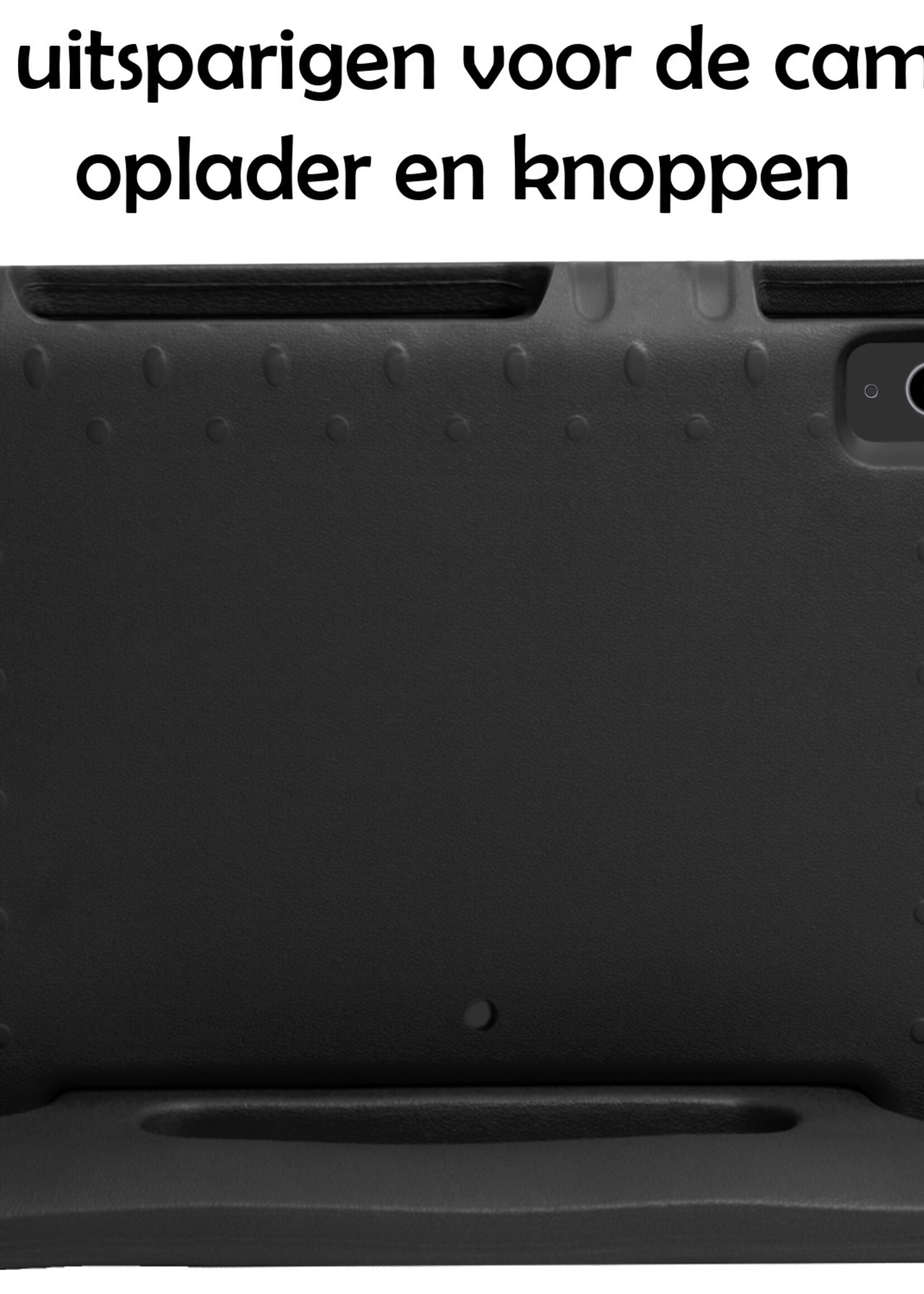 LUQ Hoes Geschikt voor iPad Air 2022 Hoes Kinder Hoesje Kids Case Kinderhoes Shockproof Met 2x Screenprotector - Hoesje Geschikt voor iPad Air 5 2022 Hoesje Kidscase - Zwart