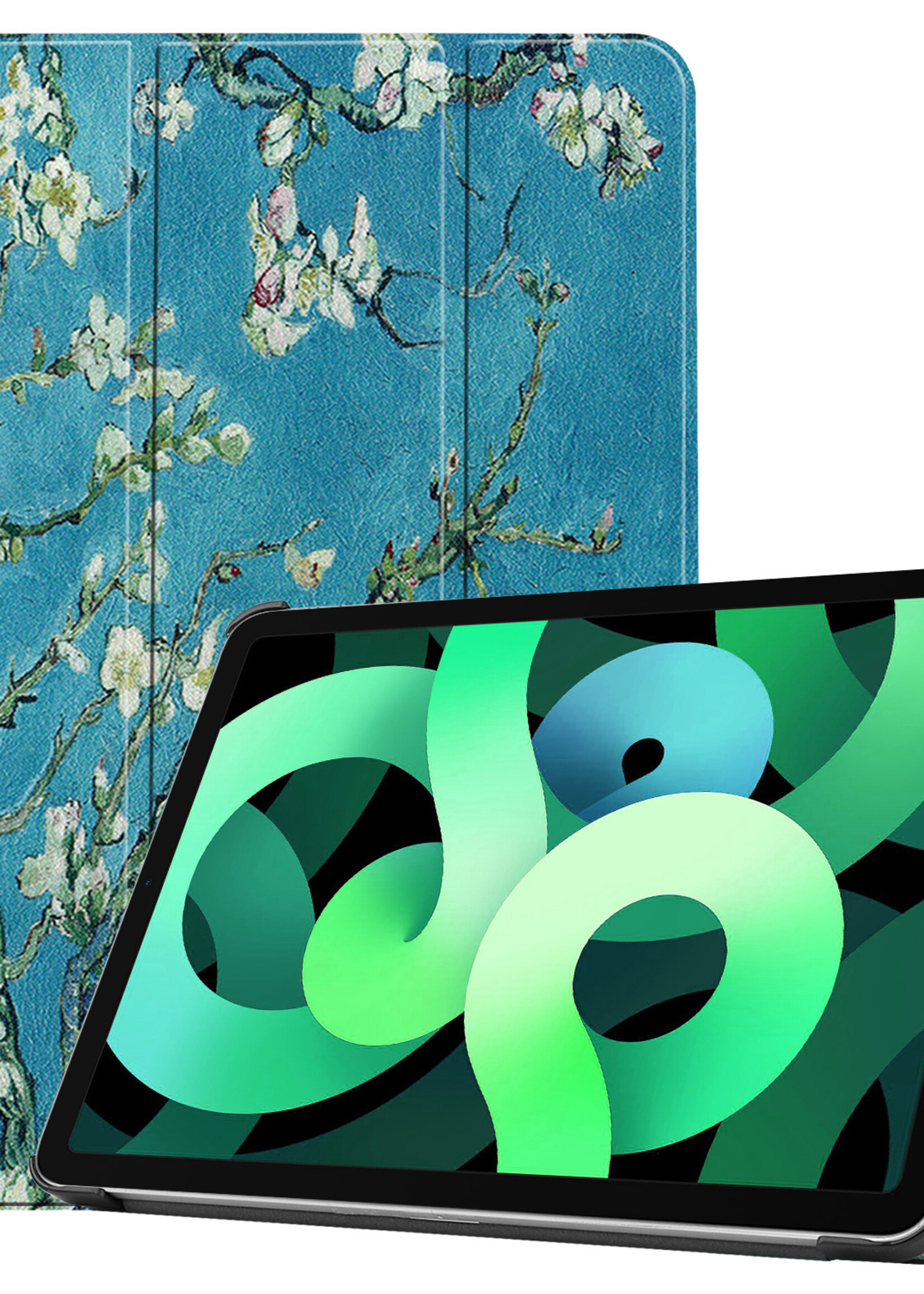 LUQ Hoes Geschikt voor iPad Air 2022 Hoes Luxe Hoesje Book Case - Hoesje Geschikt voor iPad Air 5 2022 Hoes Cover - Blokken