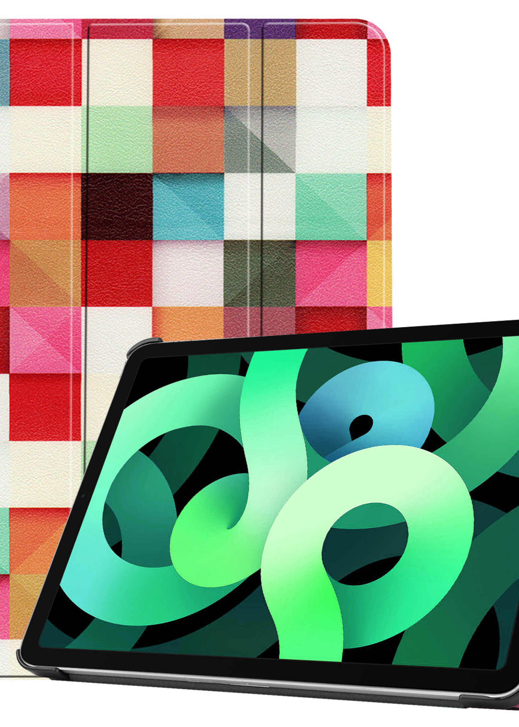 LUQ Hoes Geschikt voor iPad Air 2022 Hoes Luxe Hoesje Book Case - Hoesje Geschikt voor iPad Air 5 2022 Hoes Cover - Bloesem