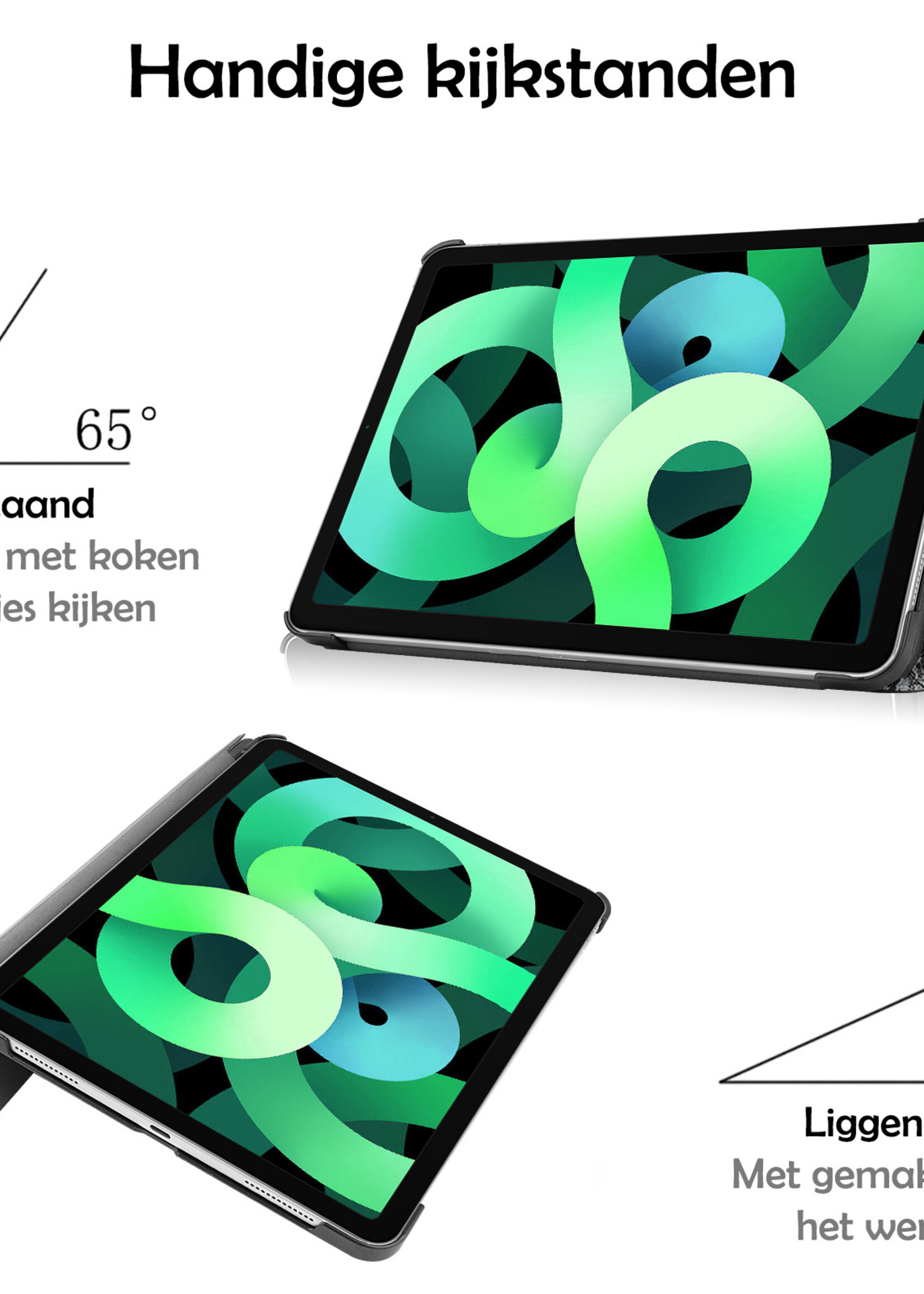 LUQ Hoes Geschikt voor iPad Air 2022 Hoes Luxe Hoesje Book Case - Hoesje Geschikt voor iPad Air 5 2022 Hoes Cover - Eiffeltoren