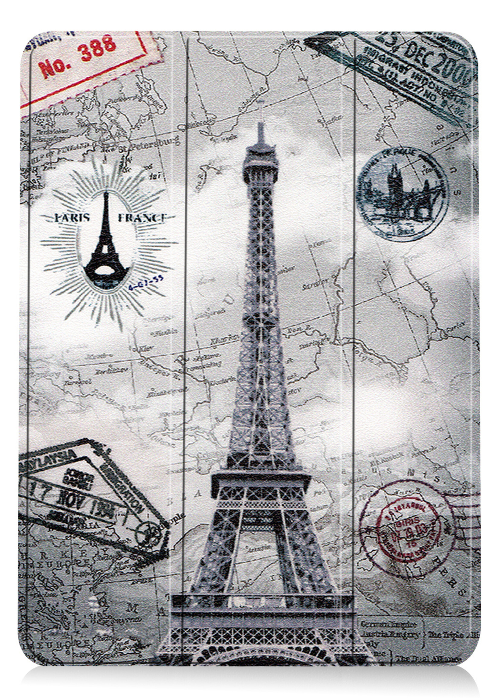 LUQ Hoes Geschikt voor iPad Air 2022 Hoes Luxe Hoesje Book Case - Hoesje Geschikt voor iPad Air 5 2022 Hoes Cover - Eiffeltoren