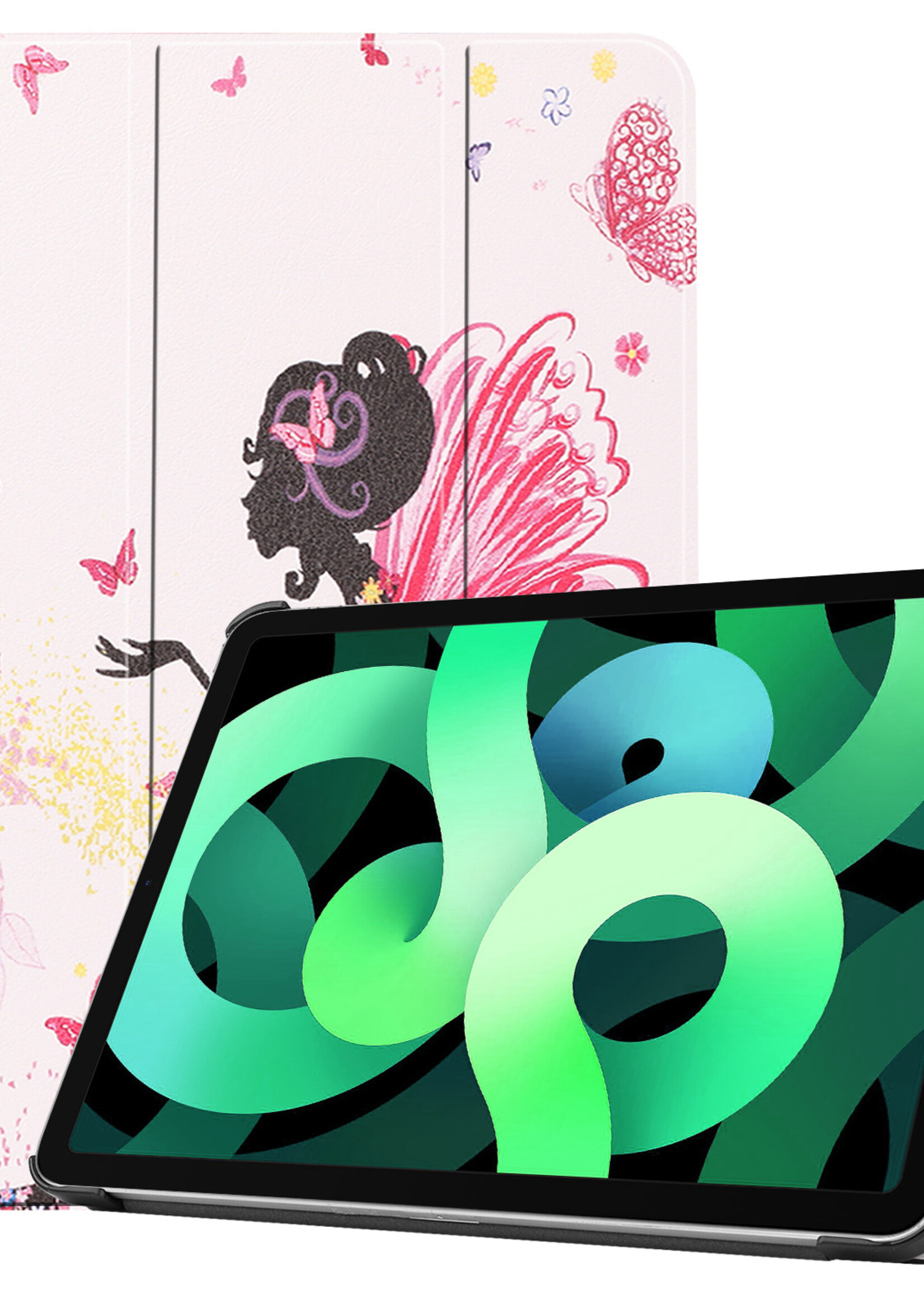 LUQ Hoes Geschikt voor iPad Air 2022 Hoes Luxe Hoesje Book Case - Hoesje Geschikt voor iPad Air 5 2022 Hoes Cover - Elfje