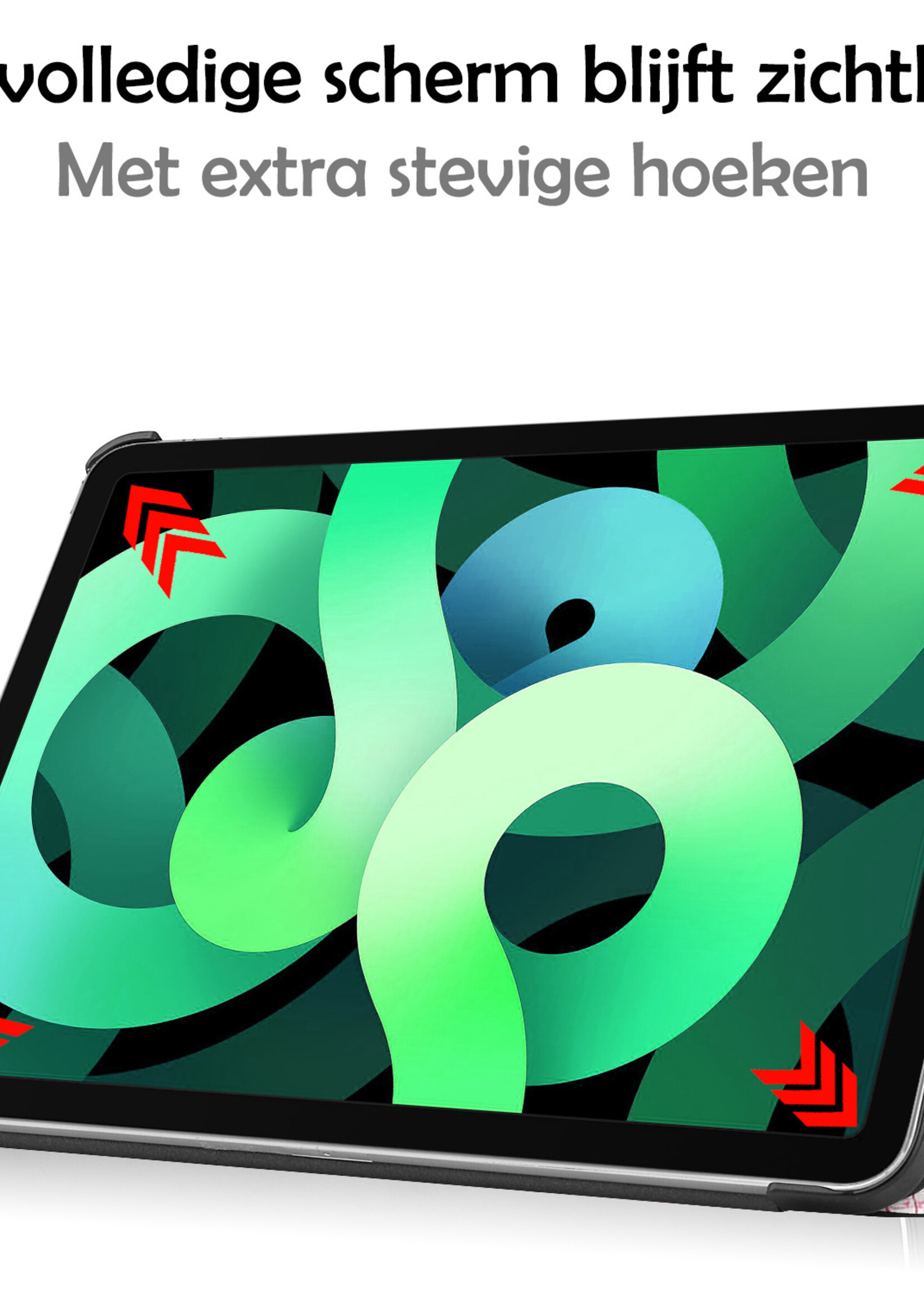 LUQ Hoes Geschikt voor iPad Air 2022 Hoes Luxe Hoesje Book Case - Hoesje Geschikt voor iPad Air 5 2022 Hoes Cover - Elfje