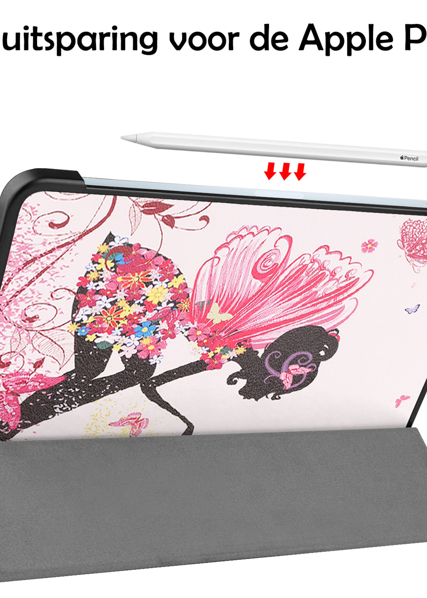 LUQ Hoes Geschikt voor iPad Air 2022 Hoes Luxe Hoesje Book Case - Hoesje Geschikt voor iPad Air 5 2022 Hoes Cover - Elfje