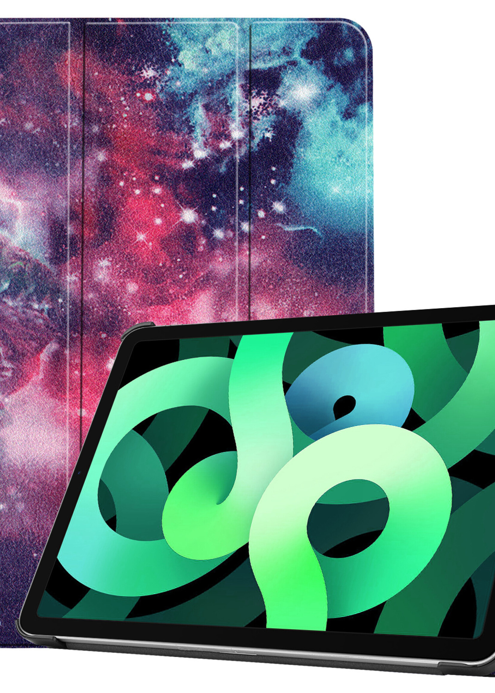 LUQ Hoes Geschikt voor iPad Air 2022 Hoes Luxe Hoesje Book Case - Hoesje Geschikt voor iPad Air 5 2022 Hoes Cover - Galaxy