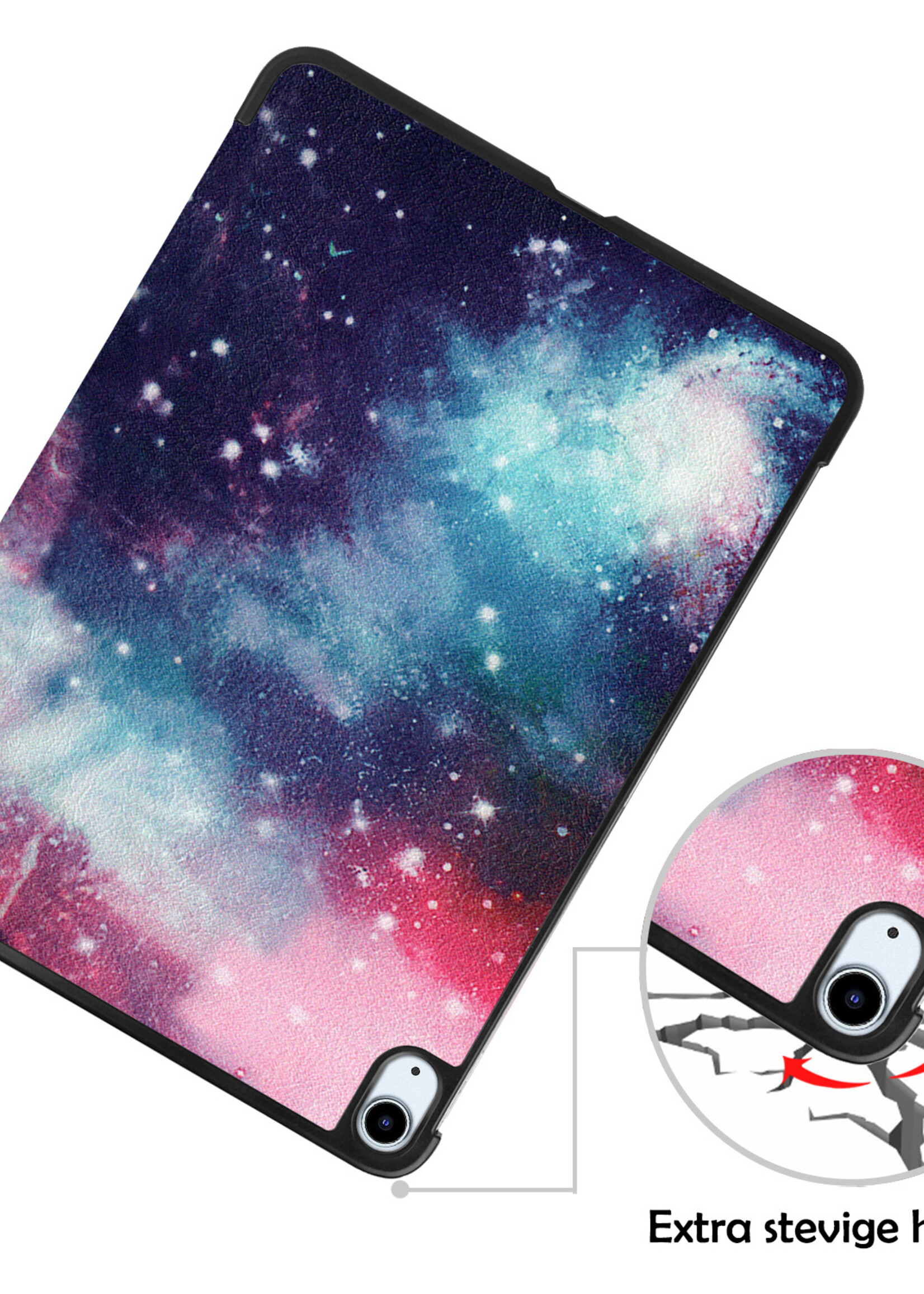 LUQ Hoes Geschikt voor iPad Air 2022 Hoes Luxe Hoesje Book Case - Hoesje Geschikt voor iPad Air 5 2022 Hoes Cover - Galaxy