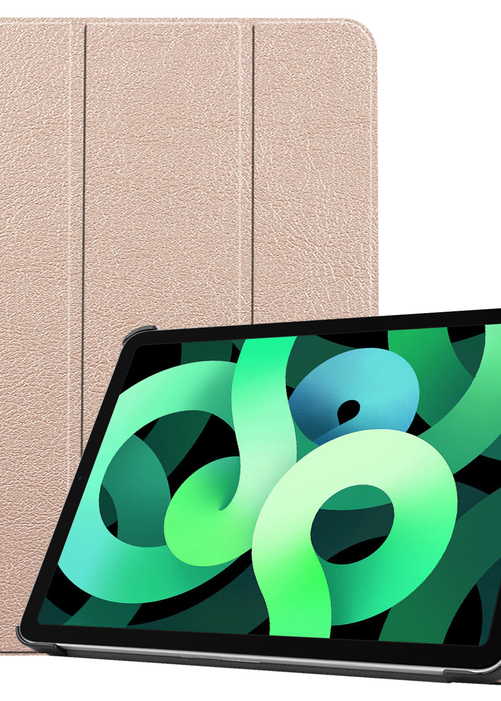LUQ Hoes Geschikt voor iPad Air 2022 Hoes Luxe Hoesje Book Case - Hoesje Geschikt voor iPad Air 5 2022 Hoes Cover - Goud