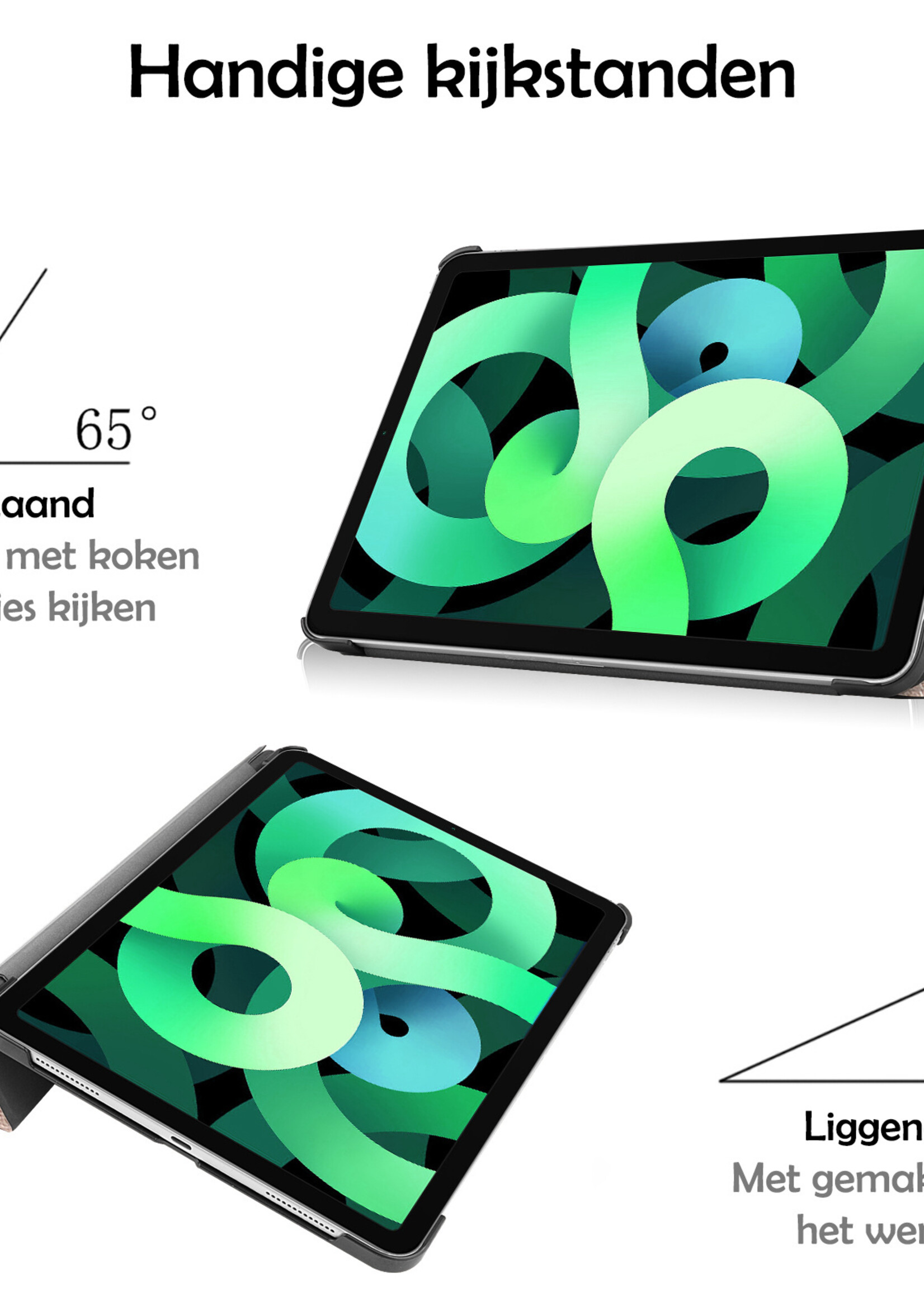 LUQ Hoes Geschikt voor iPad Air 2022 Hoes Luxe Hoesje Book Case - Hoesje Geschikt voor iPad Air 5 2022 Hoes Cover - Goud