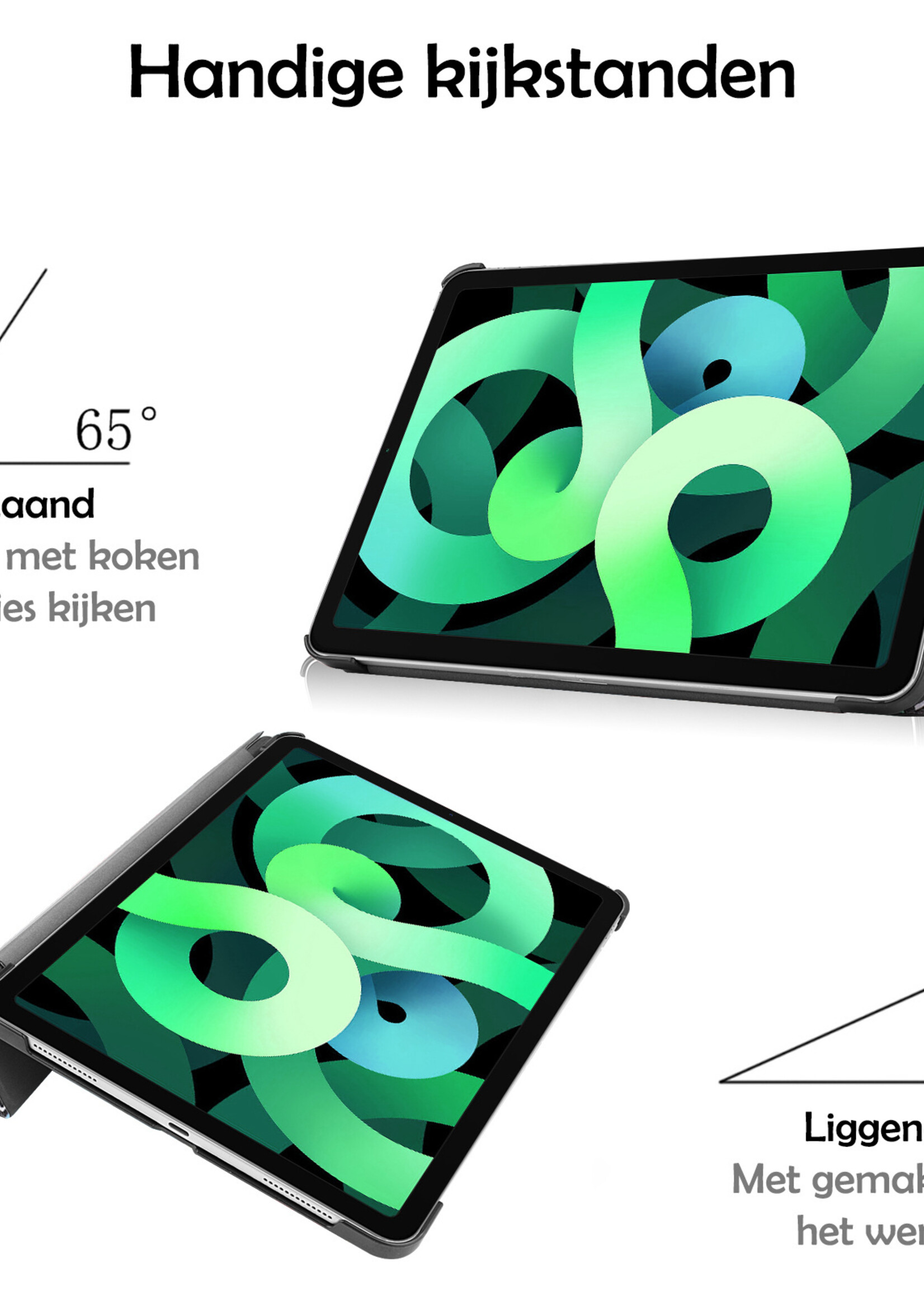 LUQ Hoes Geschikt voor iPad Air 2022 Hoes Luxe Hoesje Book Case - Hoesje Geschikt voor iPad Air 5 2022 Hoes Cover - Graffity