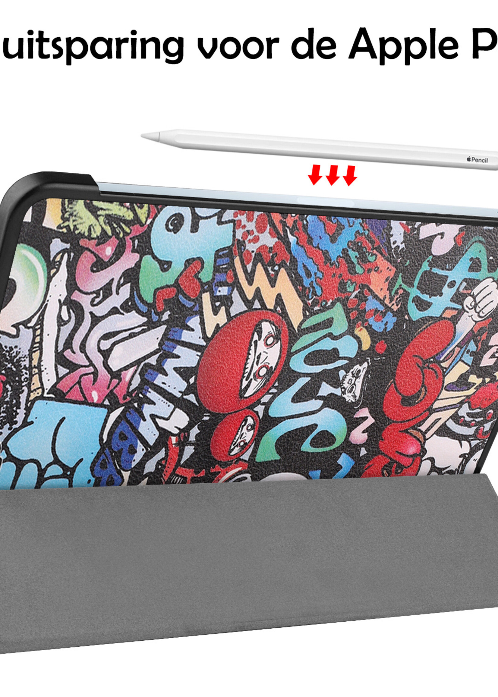 LUQ Hoes Geschikt voor iPad Air 2022 Hoes Luxe Hoesje Book Case - Hoesje Geschikt voor iPad Air 5 2022 Hoes Cover - Graffity