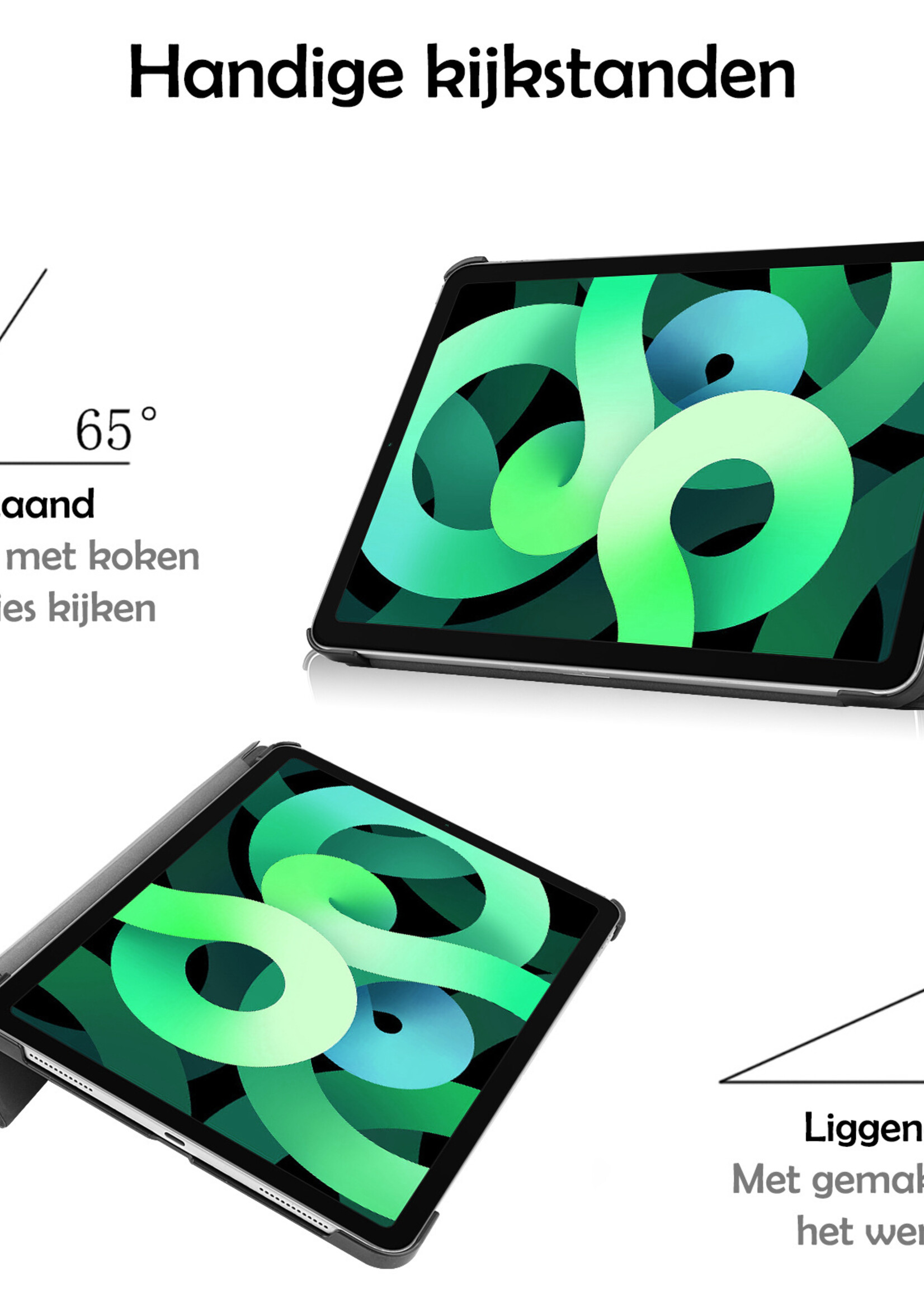 LUQ Hoes Geschikt voor iPad Air 2022 Hoes Luxe Hoesje Book Case - Hoesje Geschikt voor iPad Air 5 2022 Hoes Cover - Grijs