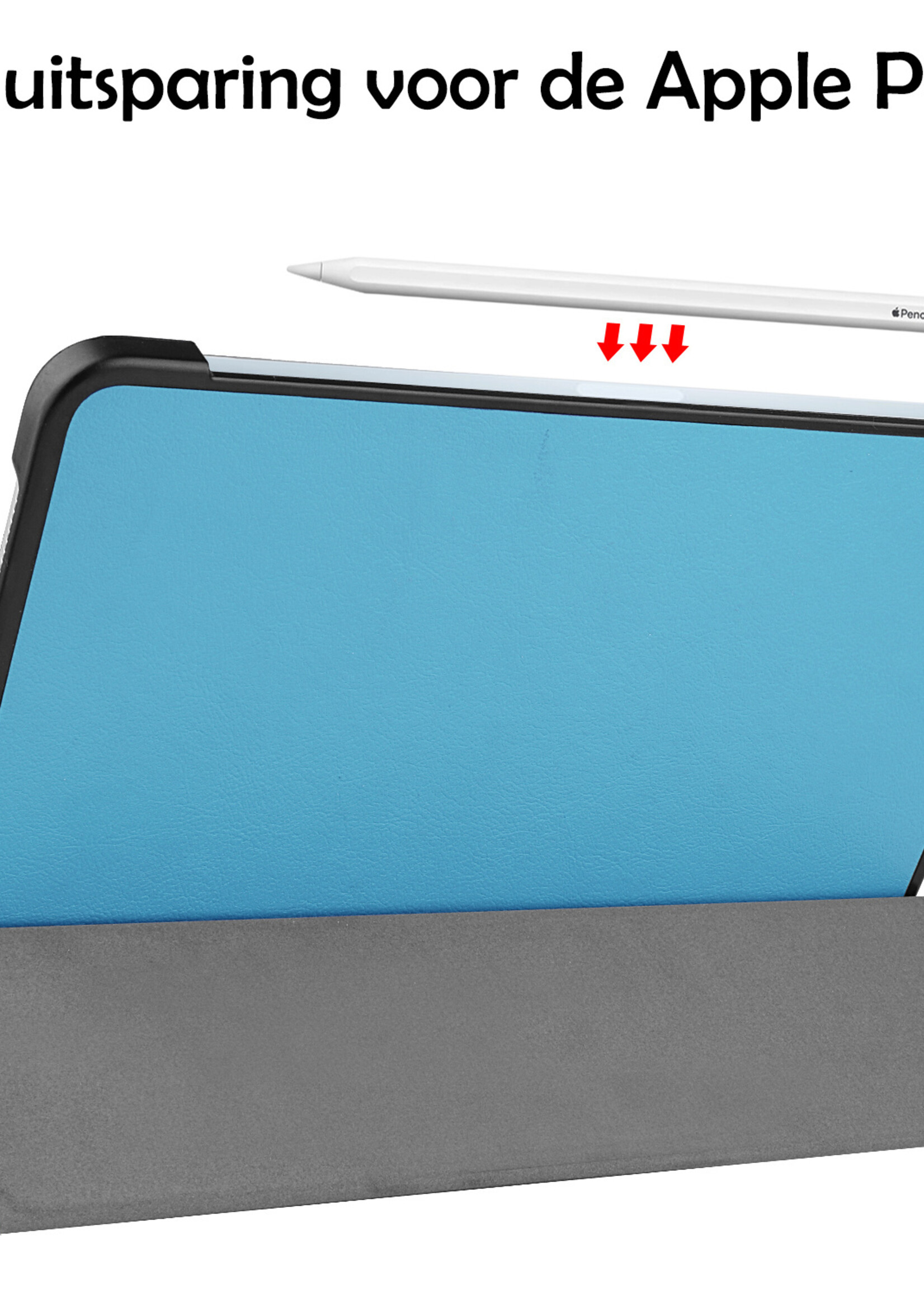 LUQ Hoes Geschikt voor iPad Air 2022 Hoes Luxe Hoesje Book Case - Hoesje Geschikt voor iPad Air 5 2022 Hoes Cover - Lichtblauw