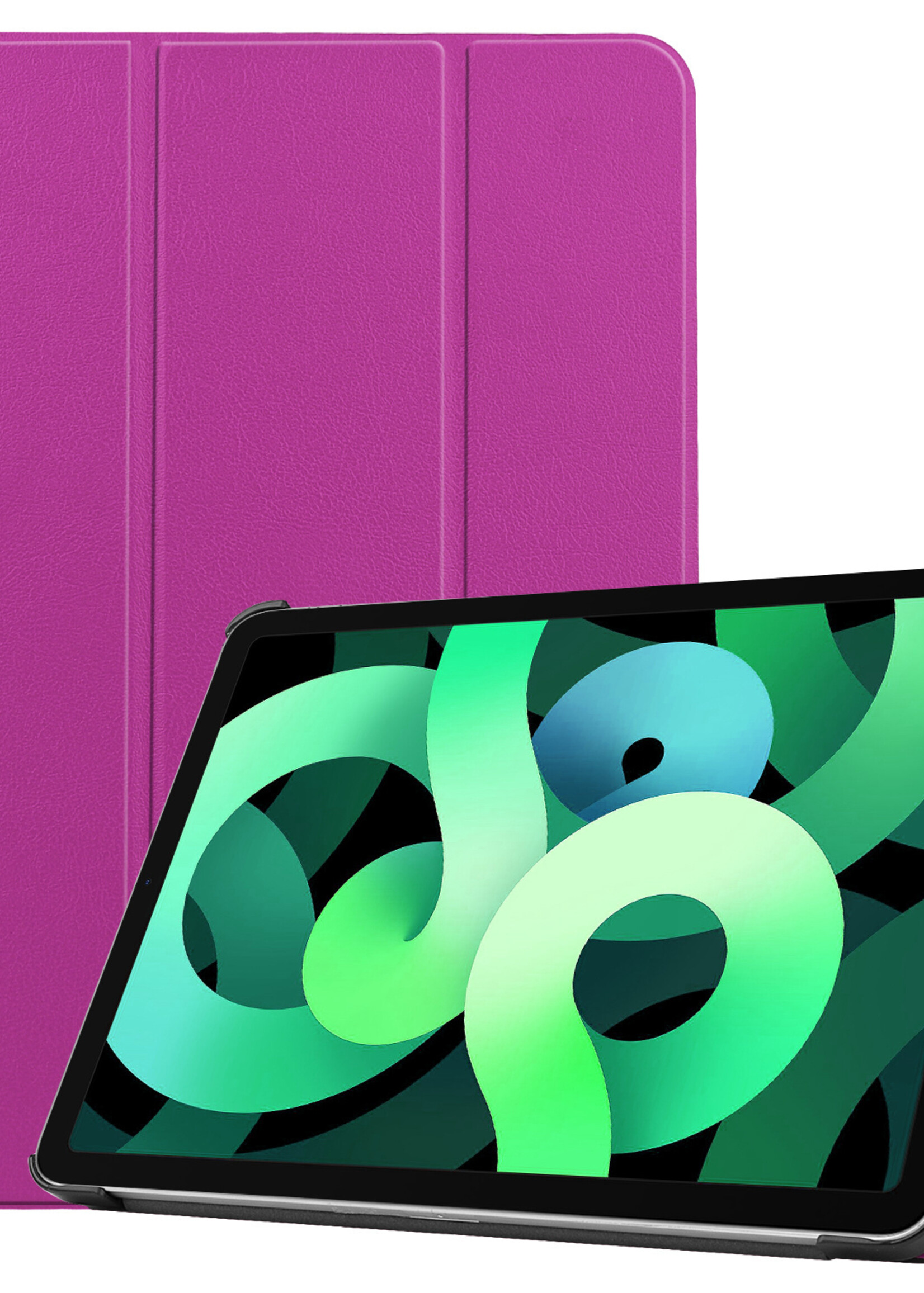 LUQ Hoes Geschikt voor iPad Air 2022 Hoes Luxe Hoesje Book Case - Hoesje Geschikt voor iPad Air 5 2022 Hoes Cover - Paars