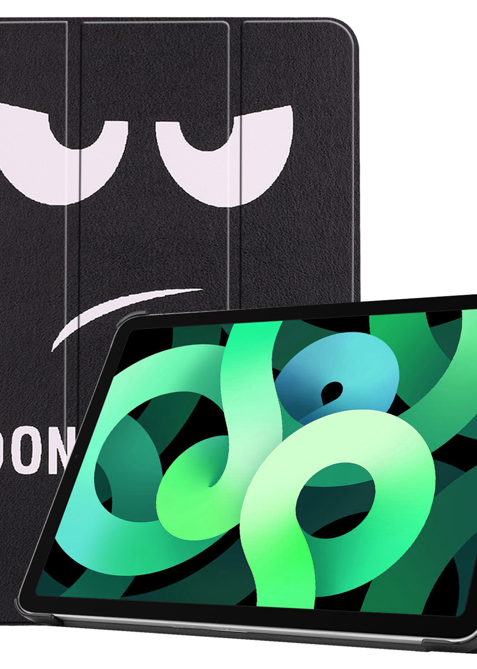 LUQ Hoes Geschikt voor iPad Air 2022 Hoes Luxe Hoesje Book Case - Hoesje Geschikt voor iPad Air 5 2022 Hoes Cover - Don't Touch Me