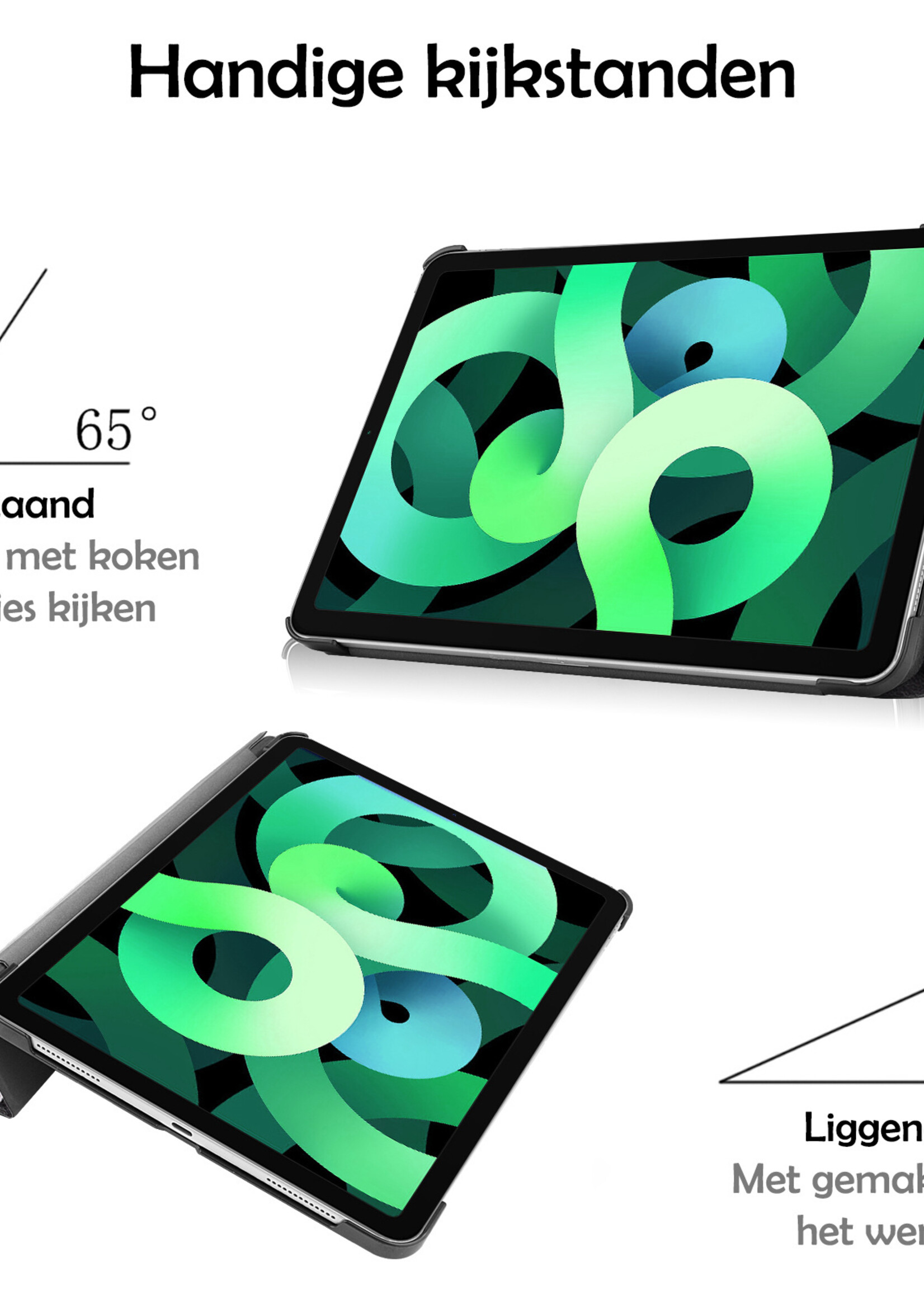 LUQ Hoes Geschikt voor iPad Air 2022 Hoes Luxe Hoesje Book Case - Hoesje Geschikt voor iPad Air 5 2022 Hoes Cover - Don't Touch Me