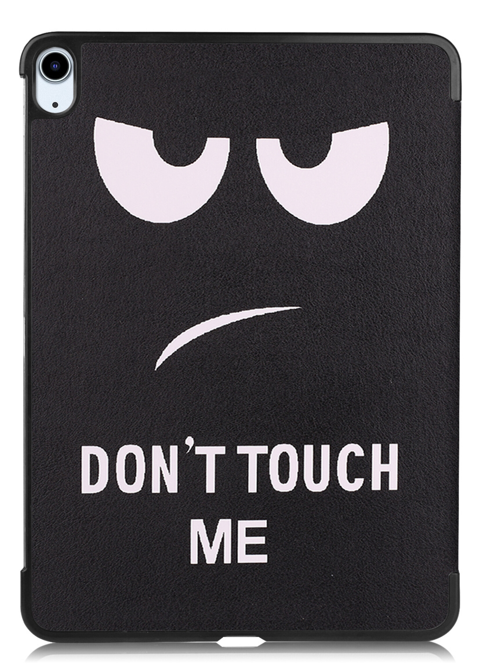 LUQ Hoes Geschikt voor iPad Air 2022 Hoes Luxe Hoesje Book Case - Hoesje Geschikt voor iPad Air 5 2022 Hoes Cover - Don't Touch Me