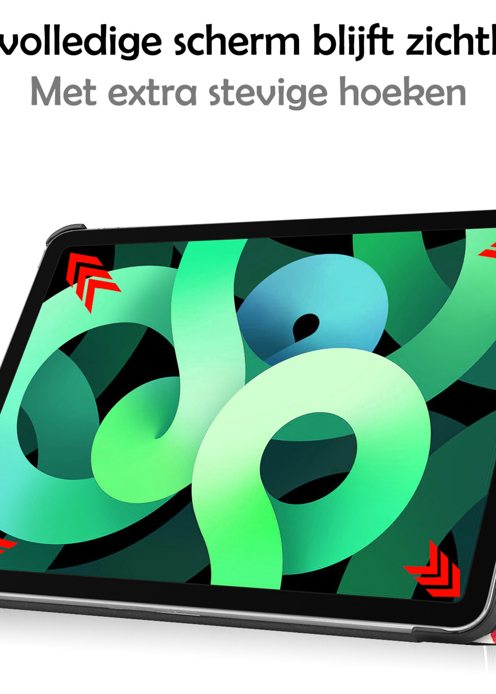 LUQ Hoes Geschikt voor iPad Air 2022 Hoes Luxe Hoesje Book Case - Hoesje Geschikt voor iPad Air 5 2022 Hoes Cover - Vlinders