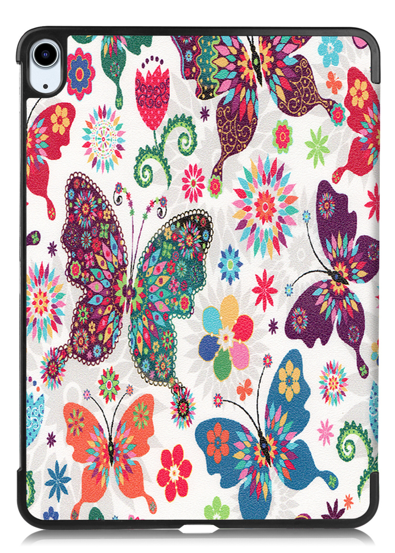 LUQ Hoes Geschikt voor iPad Air 2022 Hoes Luxe Hoesje Book Case - Hoesje Geschikt voor iPad Air 5 2022 Hoes Cover - Vlinders