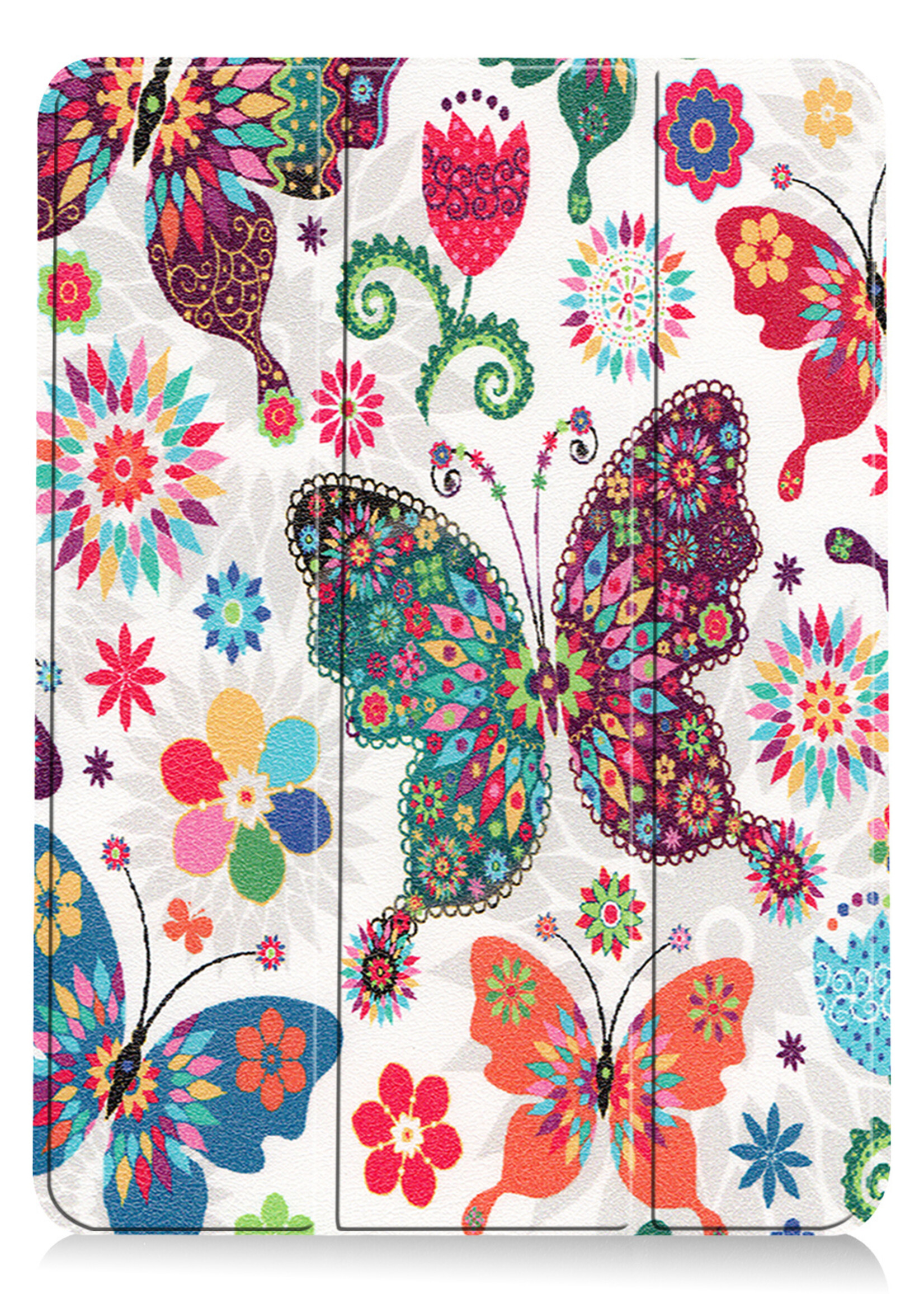 LUQ Hoes Geschikt voor iPad Air 2022 Hoes Luxe Hoesje Book Case - Hoesje Geschikt voor iPad Air 5 2022 Hoes Cover - Vlinders