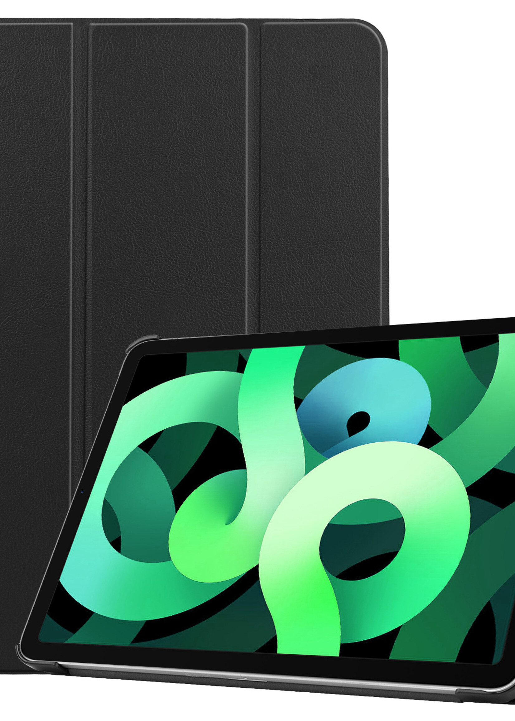 LUQ Hoes Geschikt voor iPad Air 2022 Hoes Luxe Hoesje Book Case - Hoesje Geschikt voor iPad Air 5 2022 Hoes Cover - Zwart