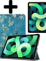 LUQ LUQ iPad Air 5 Hoesje Met Screenprotector - Bloemen