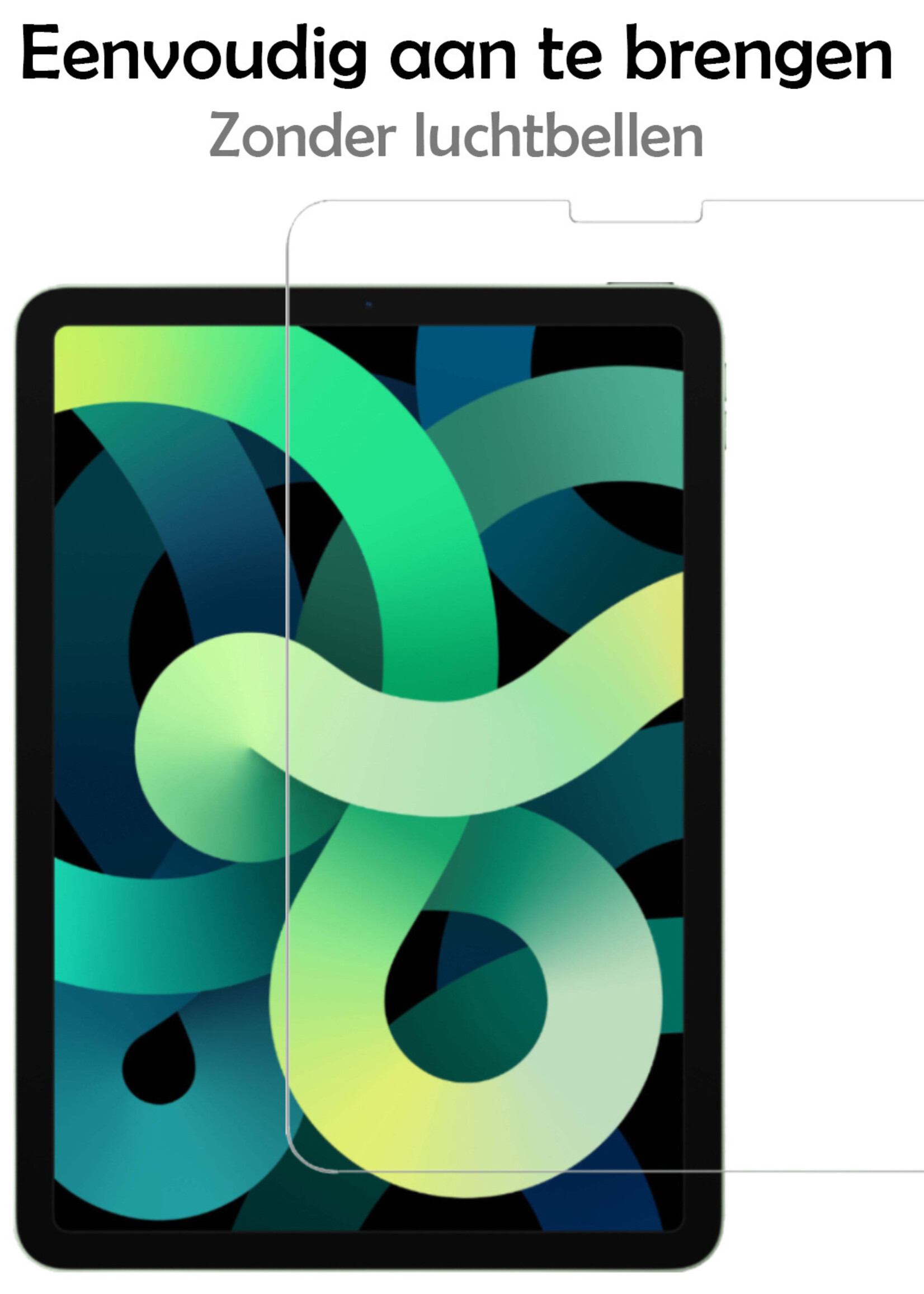 LUQ Hoes Geschikt voor iPad Air 2022 Hoes Luxe Hoesje Book Case Met Screenprotector - Hoesje Geschikt voor iPad Air 5 2022 Hoes Cover - Donkerblauw