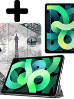LUQ LUQ iPad Air 5 Hoesje Met Screenprotector - Eiffeltoren
