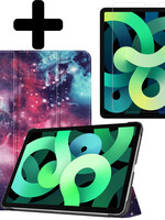 LUQ LUQ iPad Air 5 Hoesje Met Screenprotector - Galaxy