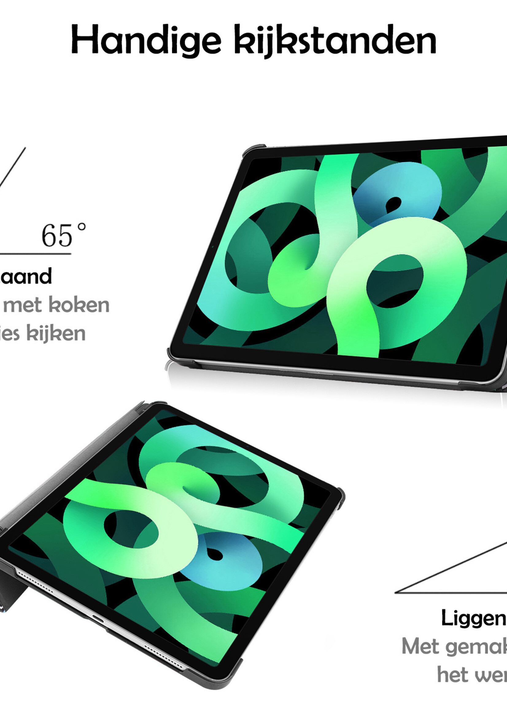 LUQ Hoes Geschikt voor iPad Air 2022 Hoes Luxe Hoesje Book Case Met Screenprotector - Hoesje Geschikt voor iPad Air 5 2022 Hoes Cover - Graffity