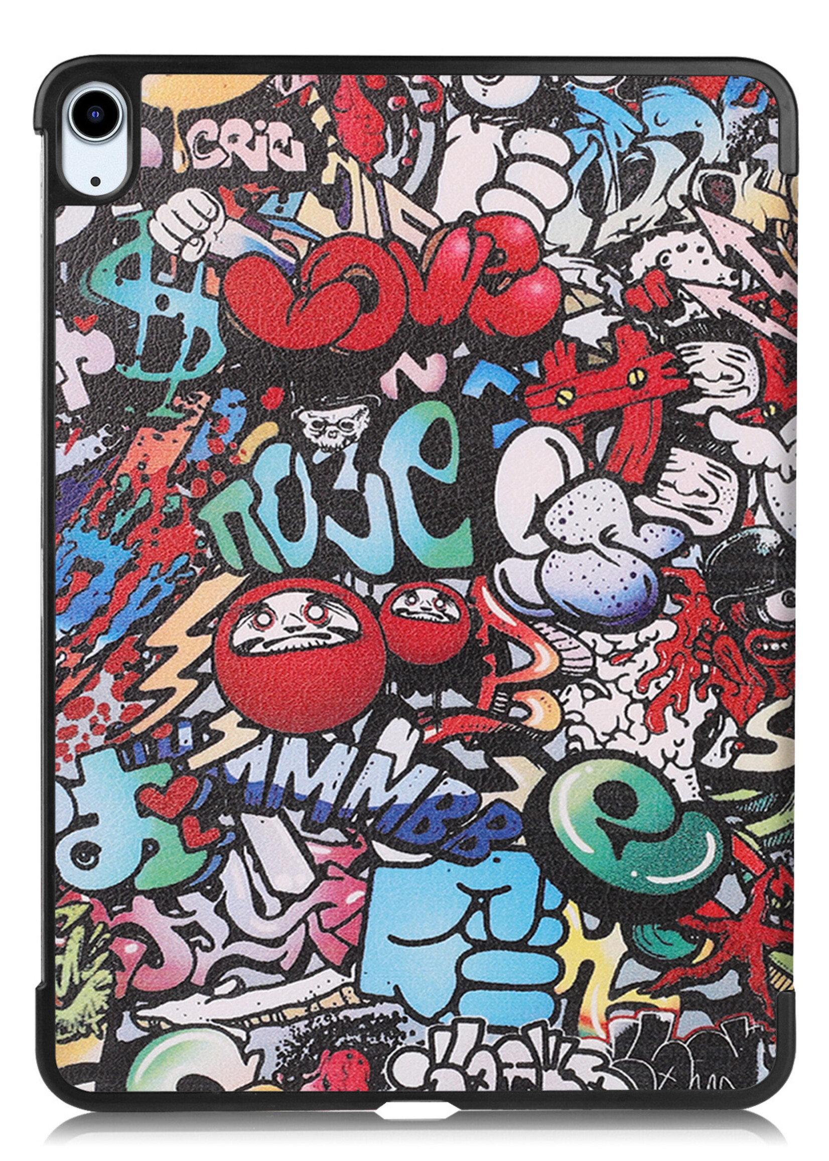 LUQ Hoes Geschikt voor iPad Air 2022 Hoes Luxe Hoesje Book Case Met Screenprotector - Hoesje Geschikt voor iPad Air 5 2022 Hoes Cover - Graffity