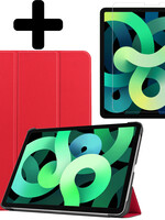 LUQ LUQ iPad Air 5 Hoesje Met Screenprotector - Rood