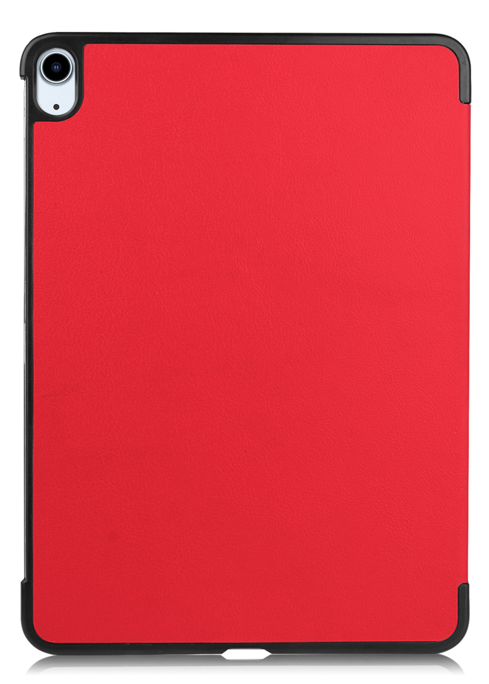 LUQ Hoes Geschikt voor iPad Air 2022 Hoes Luxe Hoesje Book Case Met Screenprotector - Hoesje Geschikt voor iPad Air 5 2022 Hoes Cover - Rood