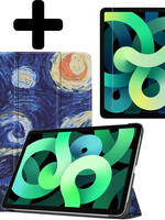 LUQ LUQ iPad Air 5 Hoesje Met Screenprotector - Sterrenhemel