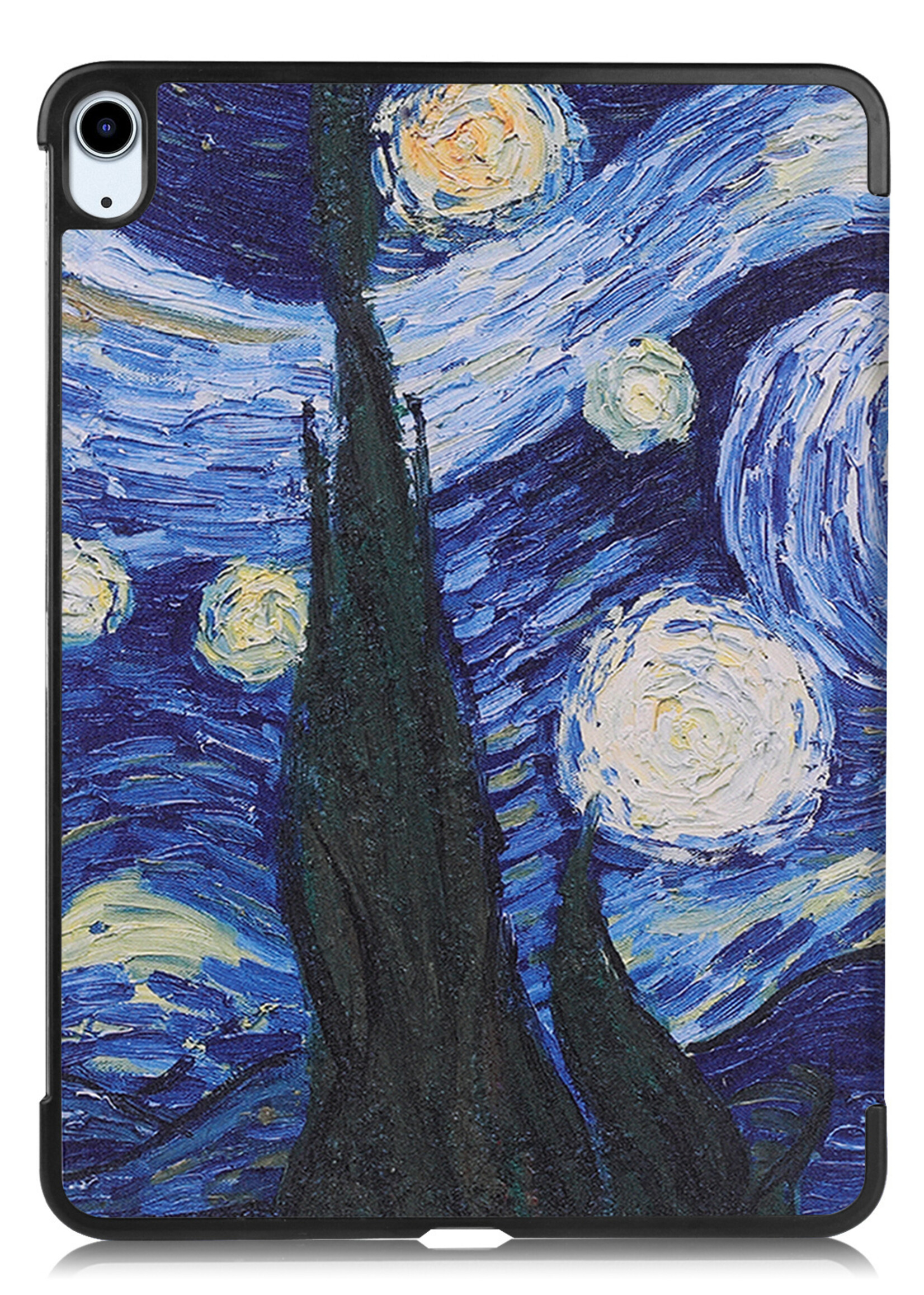 LUQ Hoes Geschikt voor iPad Air 2022 Hoes Luxe Hoesje Book Case Met Screenprotector - Hoesje Geschikt voor iPad Air 5 2022 Hoes Cover - Sterrenhemel