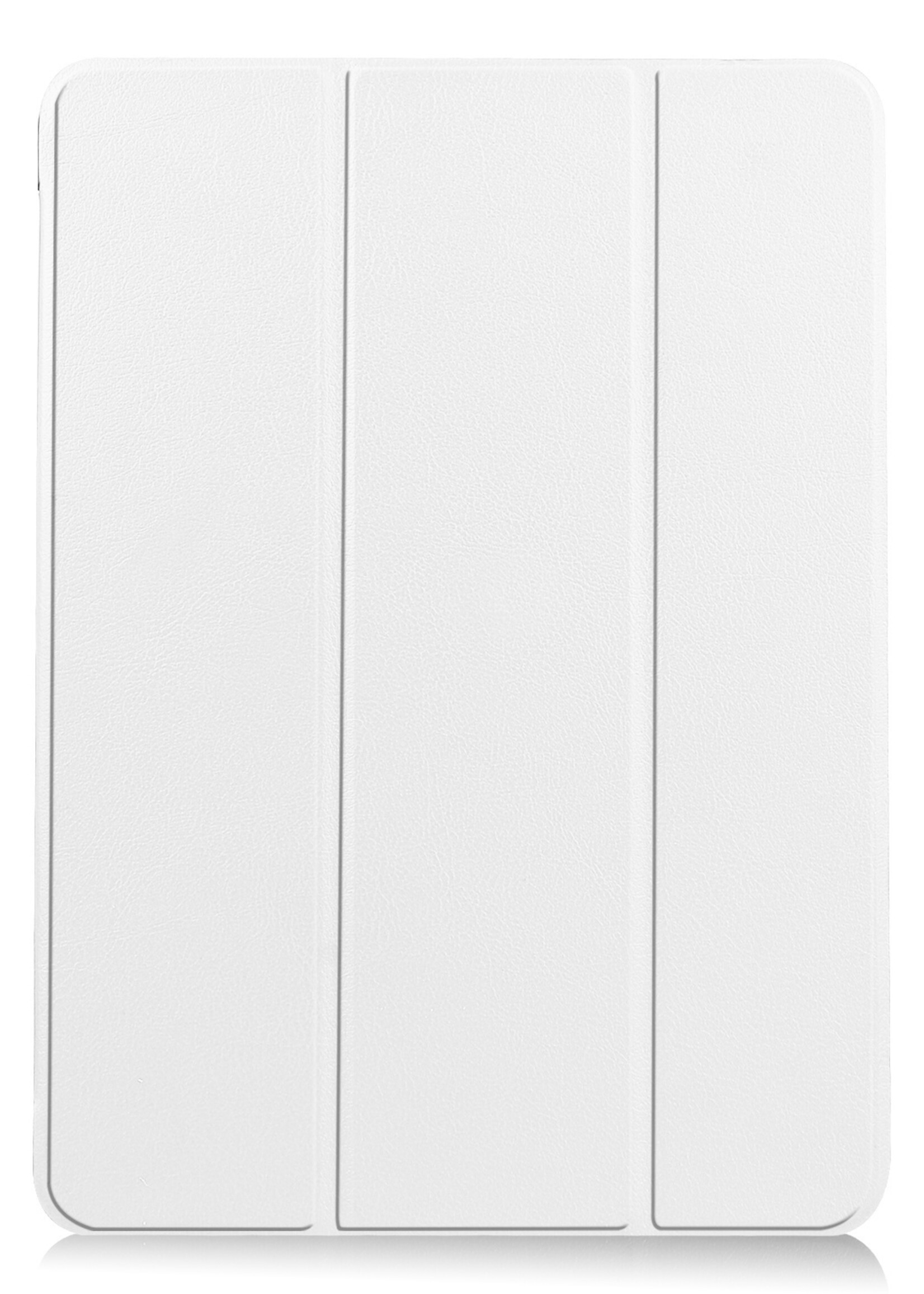 LUQ Hoes Geschikt voor iPad Air 2022 Hoes Luxe Hoesje Book Case Met Screenprotector - Hoesje Geschikt voor iPad Air 5 2022 Hoes Cover - Wit