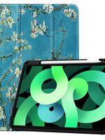 LUQ LUQ iPad Air 5 Hoesje Met Uitsparing Apple Pencil - Bloemen