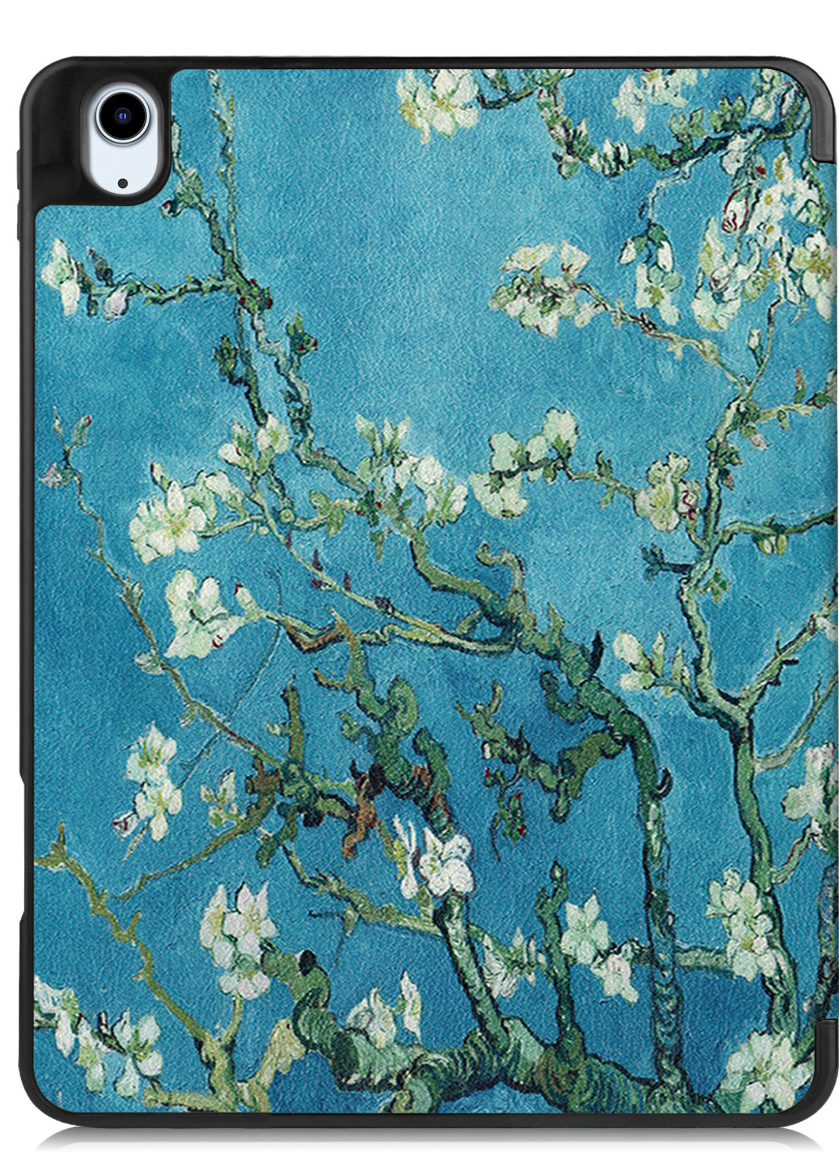 LUQ Hoes Geschikt voor iPad Air 2022 Hoes Luxe Hoesje Case Met Uitsparing Geschikt voor Apple Pencil - Hoesje Geschikt voor iPad Air 5 2022 Hoes Cover - Bloesem