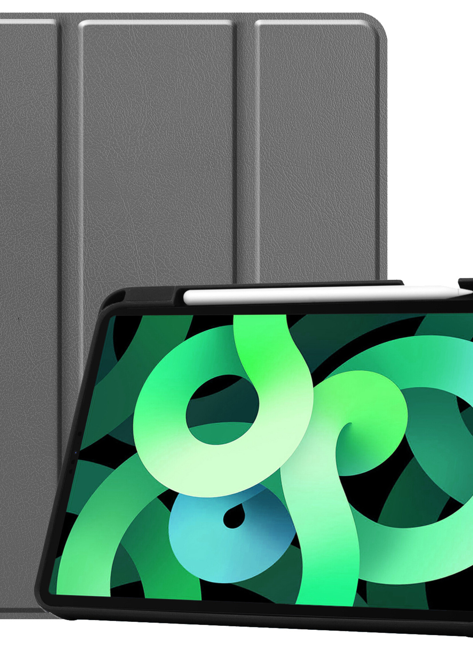 LUQ Hoes Geschikt voor iPad Air 2022 Hoes Luxe Hoesje Case Met Uitsparing Geschikt voor Apple Pencil - Hoesje Geschikt voor iPad Air 5 2022 Hoes Cover - Grijs