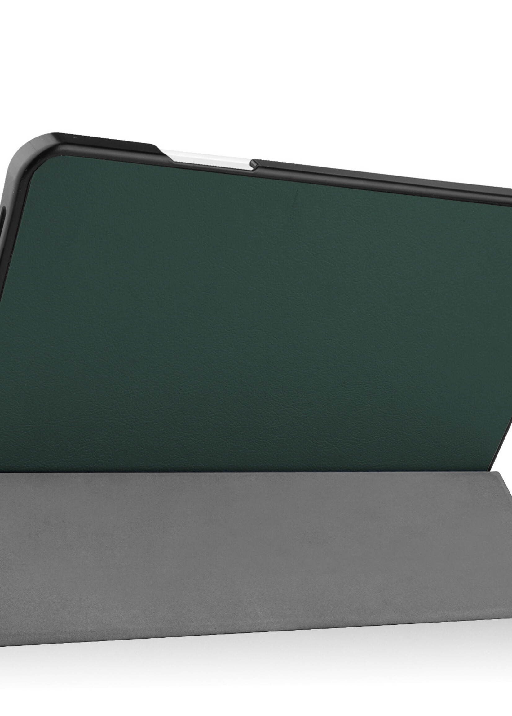 LUQ Hoes Geschikt voor iPad Air 2022 Hoes Luxe Hoesje Case Met Uitsparing Geschikt voor Apple Pencil Met Screenprotector - Hoesje Geschikt voor iPad Air 5 2022 Hoes Cover - Donkergroen