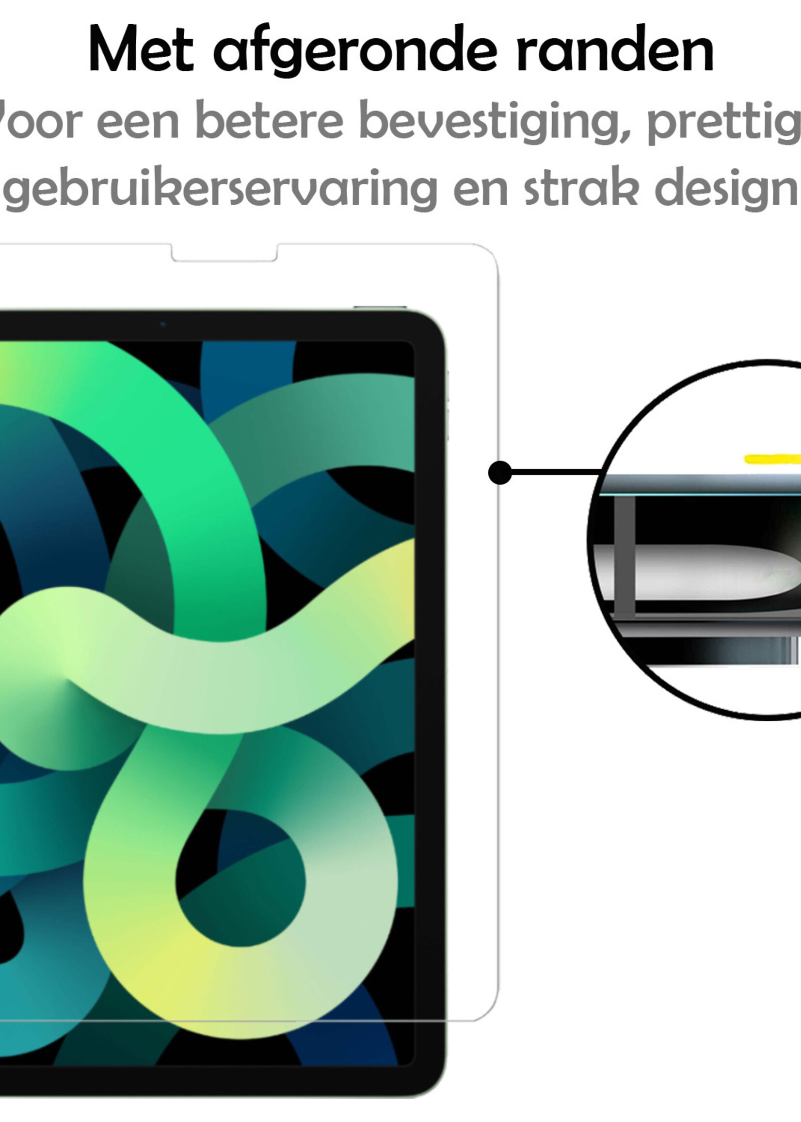 LUQ Hoes Geschikt voor iPad Air 2022 Hoes Luxe Hoesje Case Met Uitsparing Geschikt voor Apple Pencil Met Screenprotector - Hoesje Geschikt voor iPad Air 5 2022 Hoes Cover - Grijs
