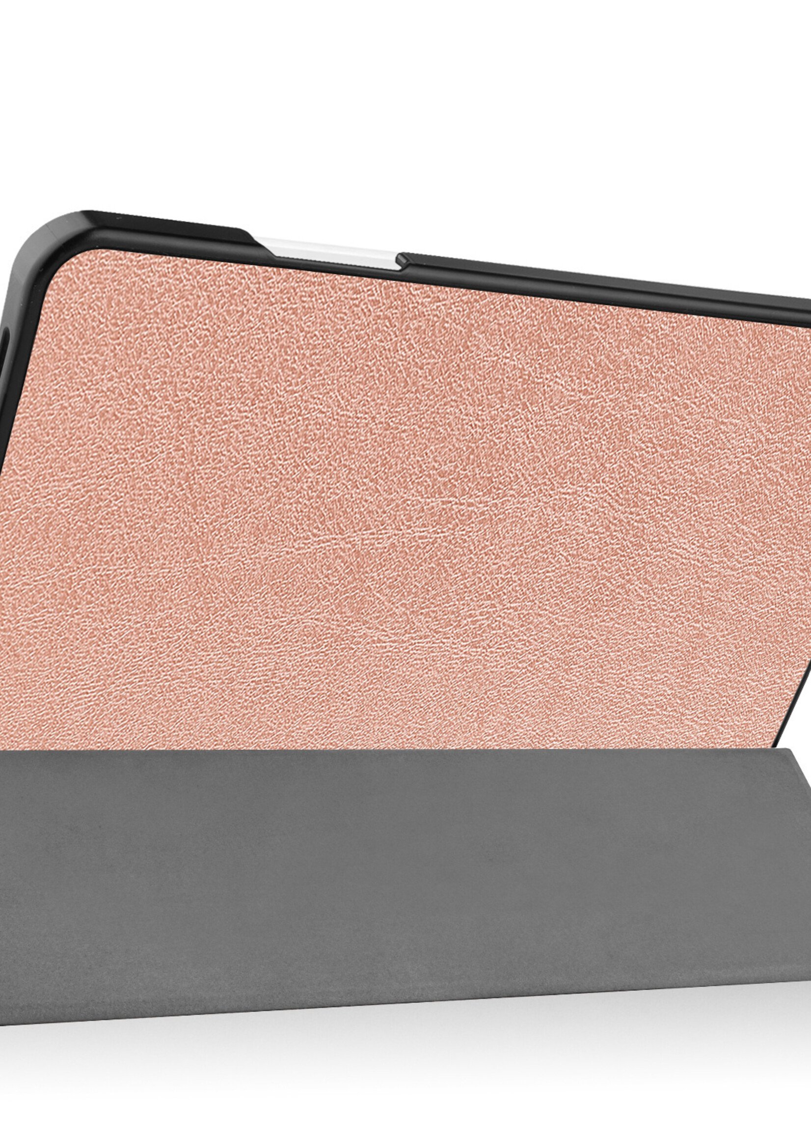 LUQ Hoes Geschikt voor iPad Air 2022 Hoes Luxe Hoesje Case Met Uitsparing Geschikt voor Apple Pencil Met Screenprotector - Hoesje Geschikt voor iPad Air 5 2022 Hoes Cover - Rosé goud