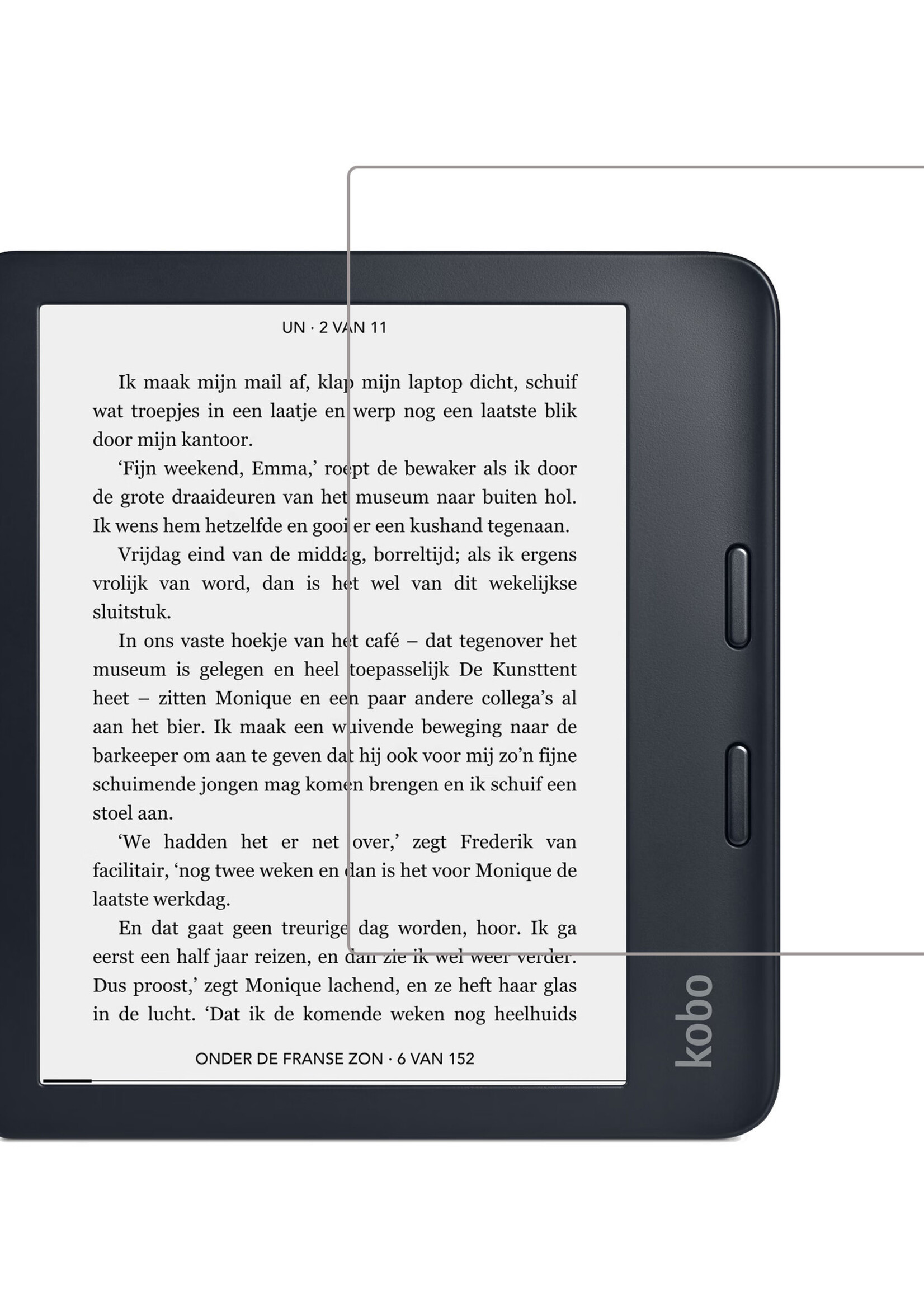 LUQ Screenprotector Geschikt voor Kobo Libra 2 Screenprotector Bescherm Glas Gehard Screen Protector