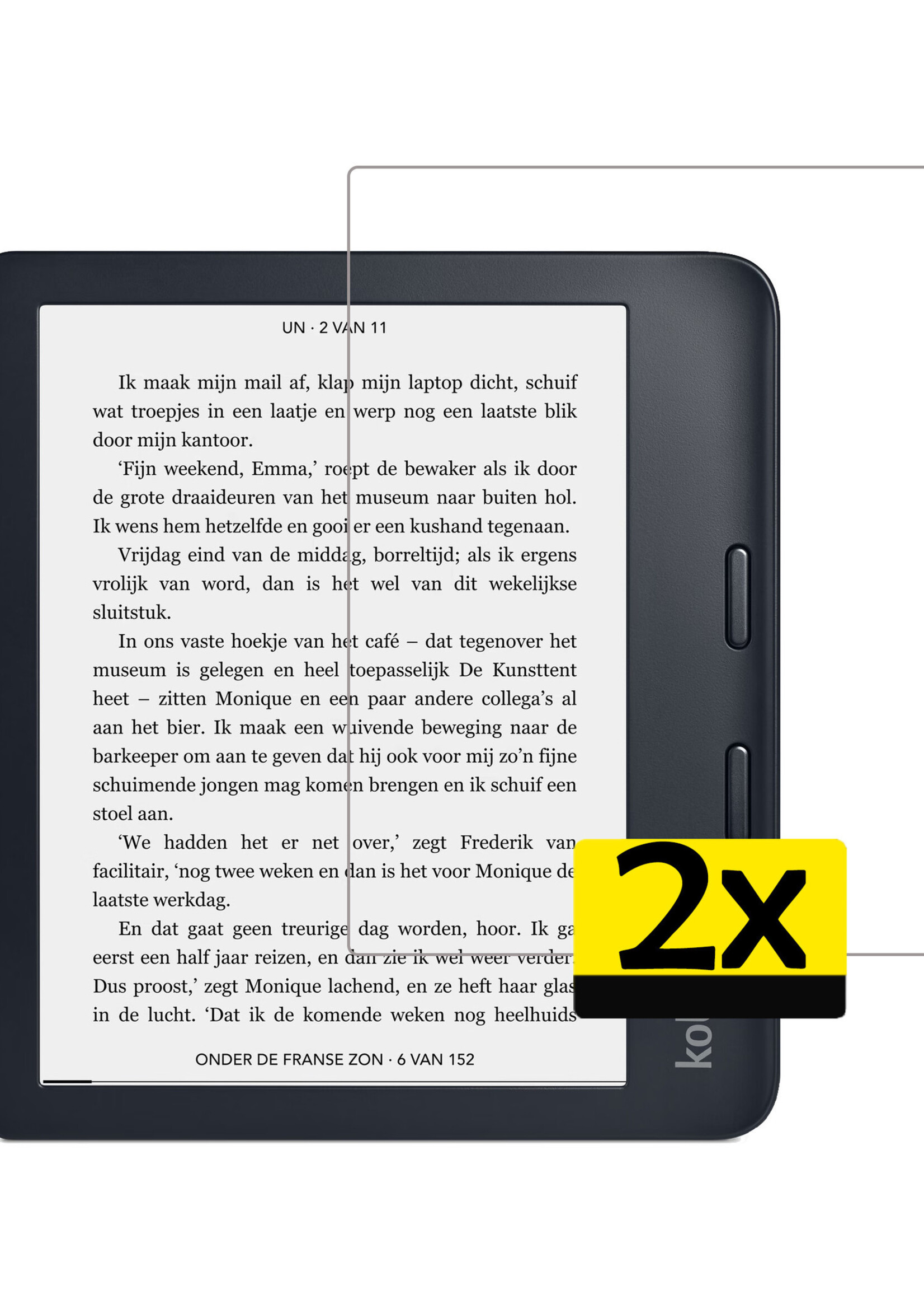 LUQ Screenprotector Geschikt voor Kobo Libra 2 Screenprotector Bescherm Glas Gehard Screen Protector - 2 Stuks