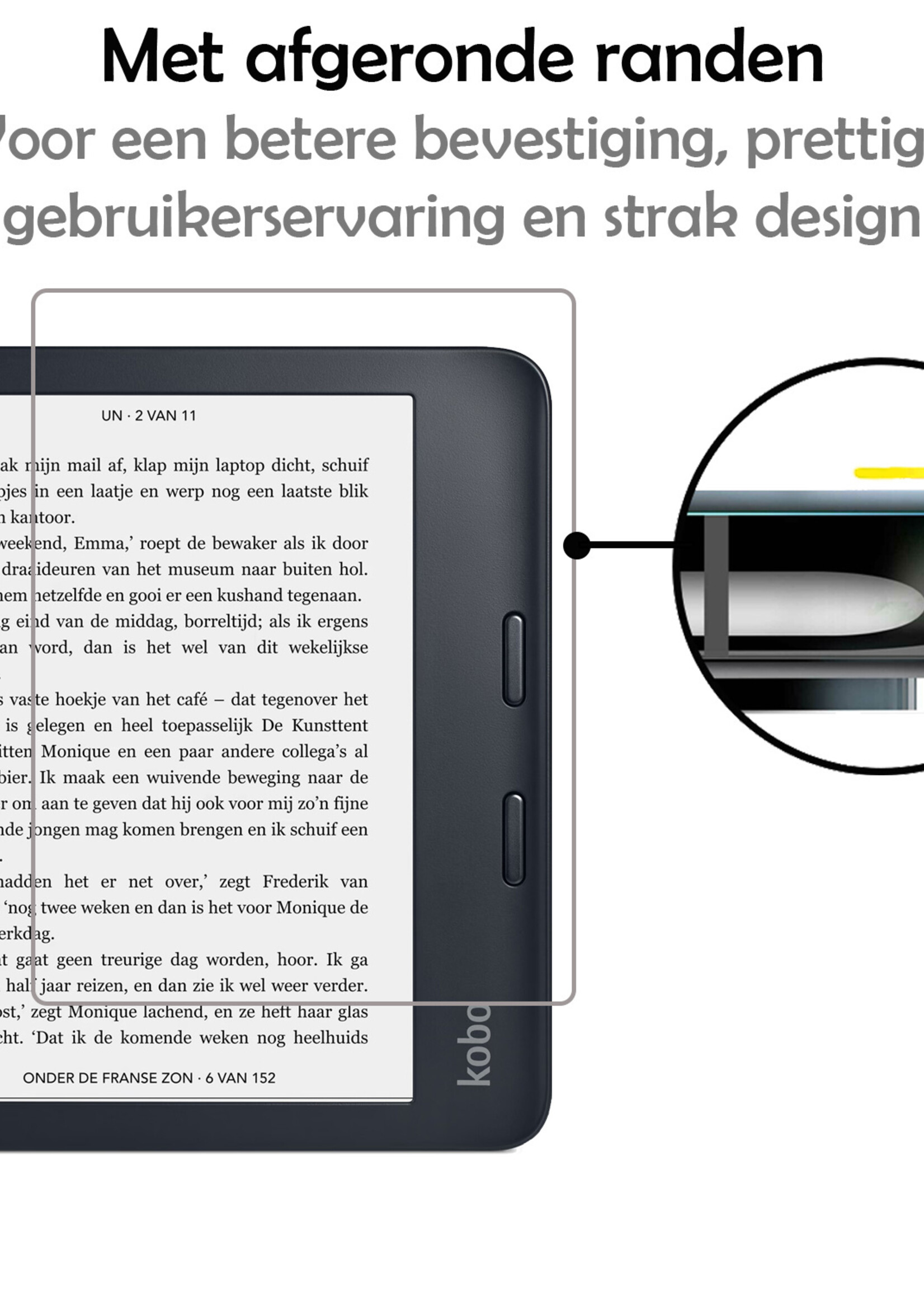LUQ Screenprotector Geschikt voor Kobo Libra 2 Screenprotector Bescherm Glas Gehard Screen Protector - 2 Stuks