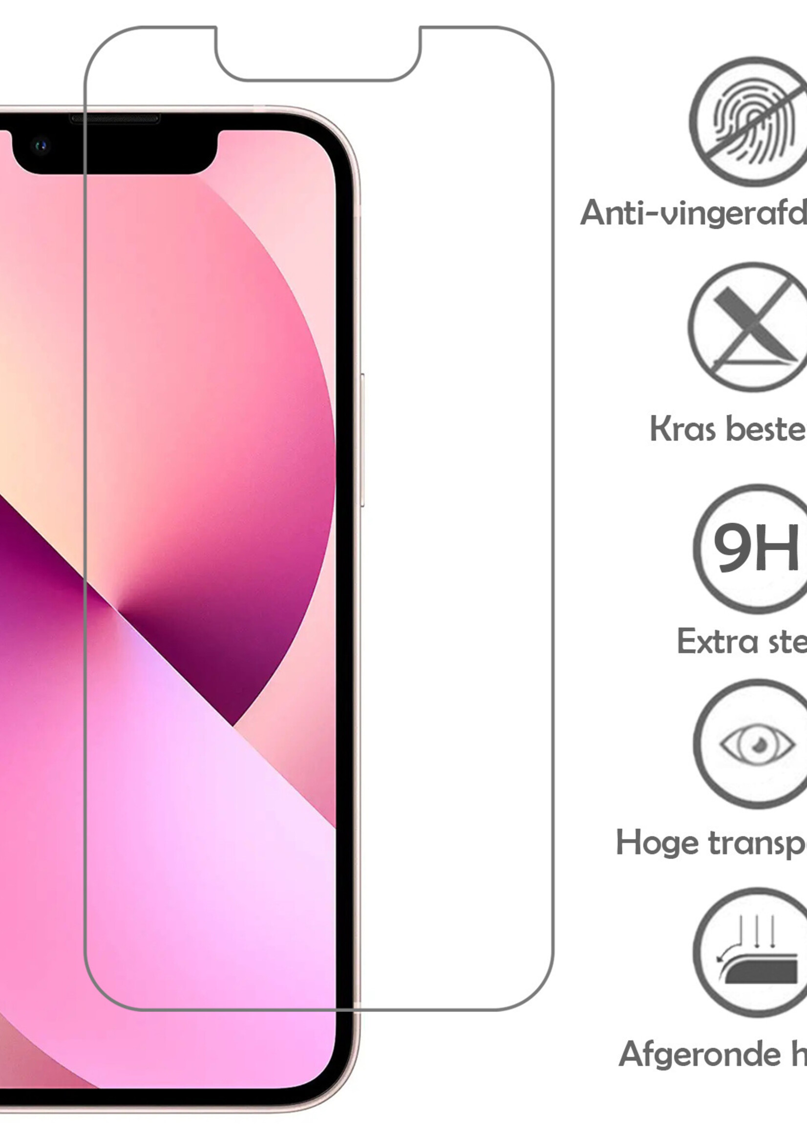 LUQ Hoesje Geschikt voor iPhone 13 Pro Max Hoesje Book Case Hoes Wallet Cover Met 2x Screenprotector - Hoes Geschikt voor iPhone 13 Pro Max Hoesje Bookcase Hoes - Bruin