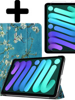 LUQ LUQ iPad Mini 6 Hoesje Met Screenprotector - Bloemen