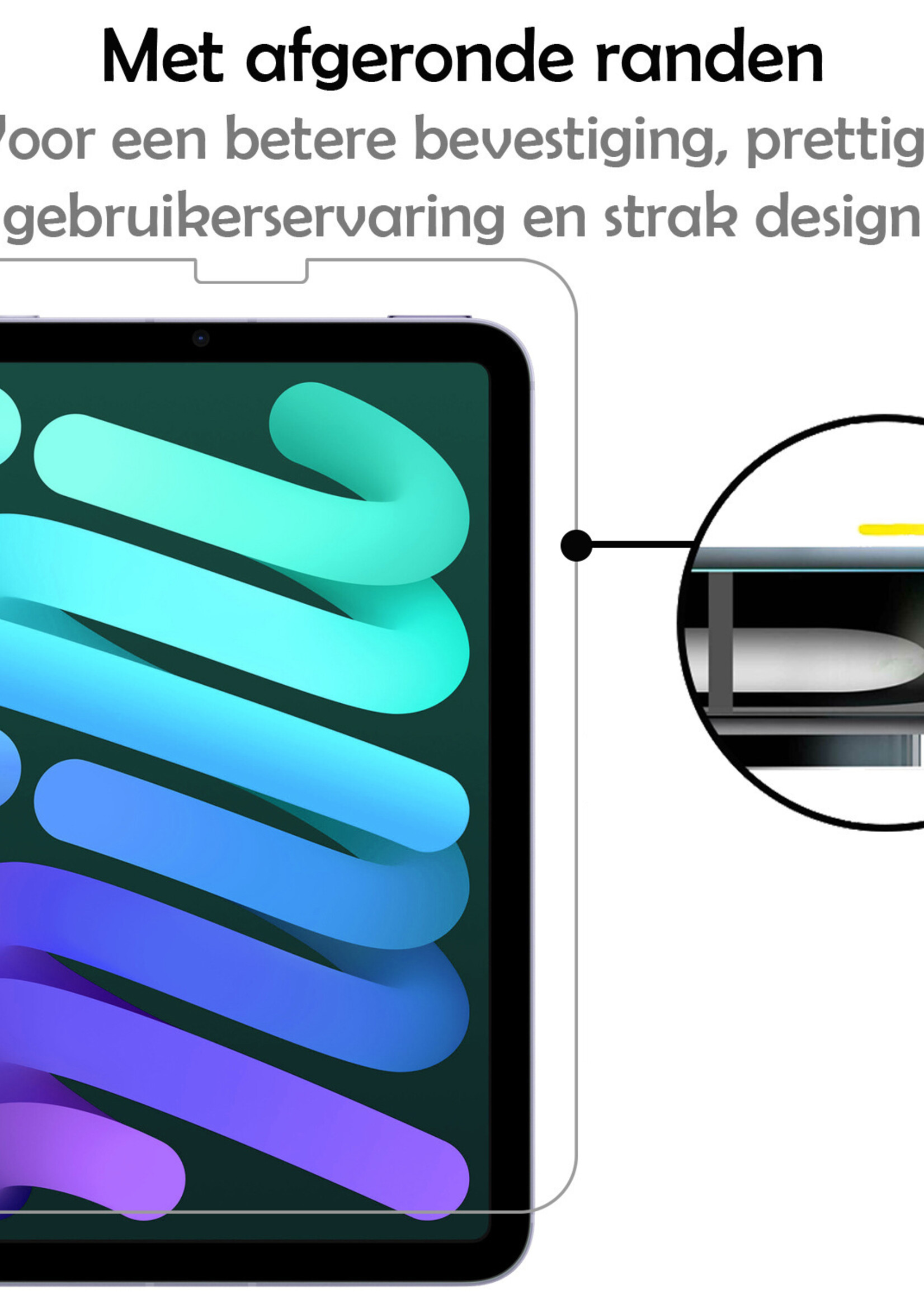 LUQ Hoes Geschikt voor iPad Mini 6 Hoes Luxe Hoesje Book Case Met Screenprotector - Hoesje Geschikt voor iPad Mini 6 Hoes Cover - Galaxy